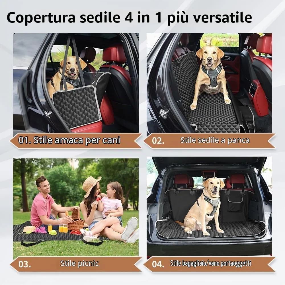 KYG Coprisedile Posteriore per Cani Impermeabile Antiscivolo con Finestre a Maglie per Auto e SUV, 135x140cm - immagine 7