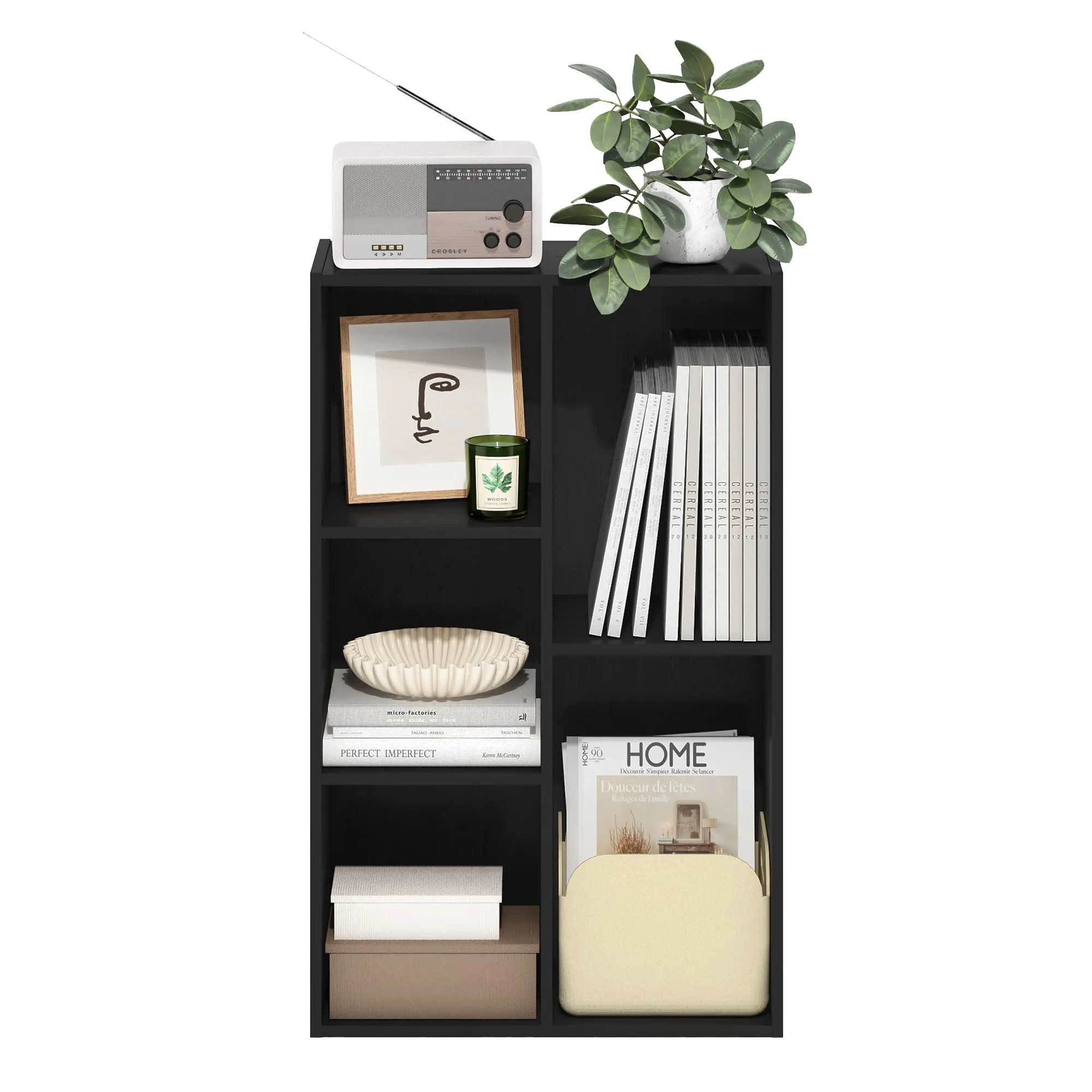 Furinno Luder Scaffale aperto reversibile a 5 cubi, Legno Nero - immagine 5