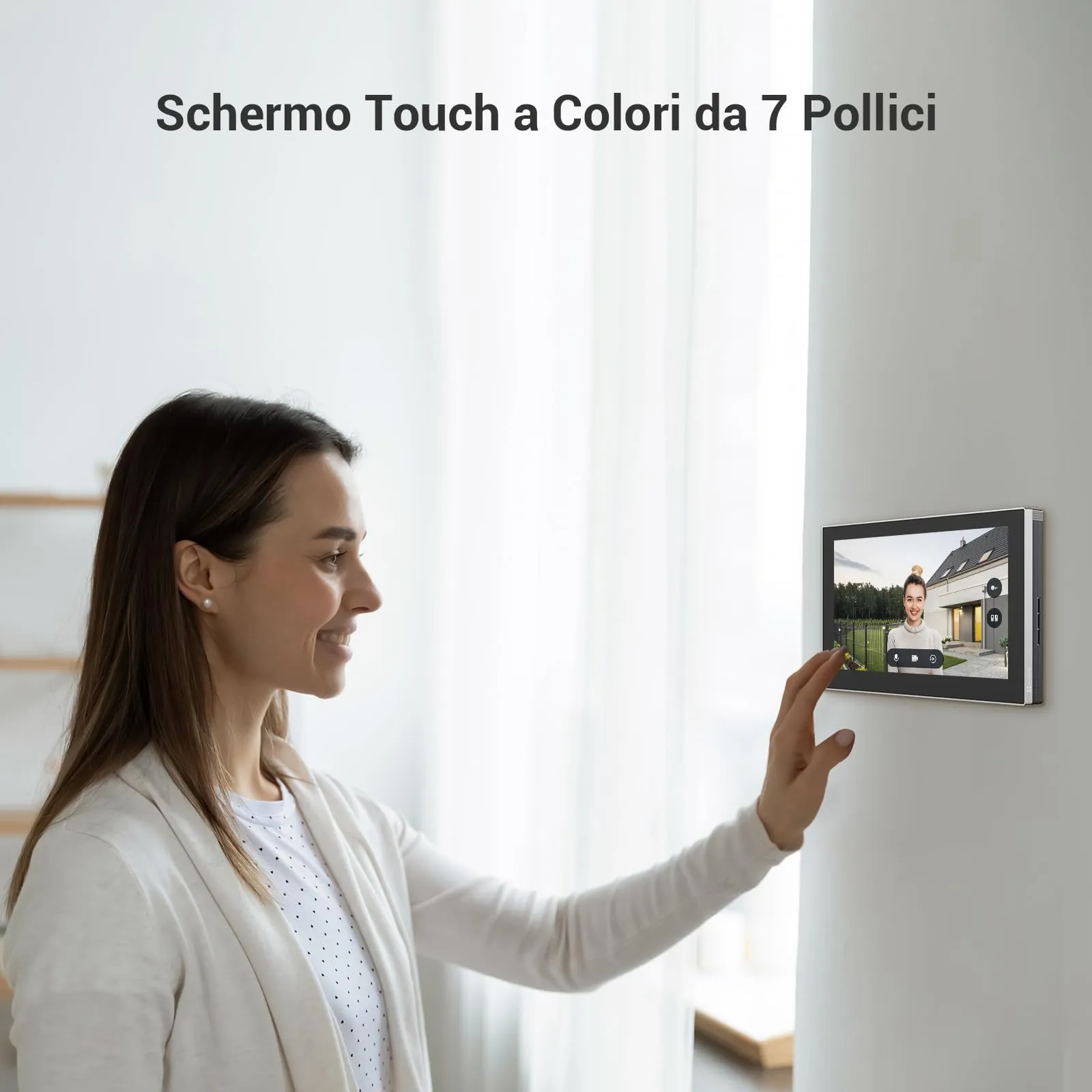 EZVIZ CP7 Videocitofono 2K, Monitor Touch 7 Pollici, Visione Notturna, Sblocco Remoto, Rilevamento Umano, Opzione RFID, Impermeabile - immagine 3