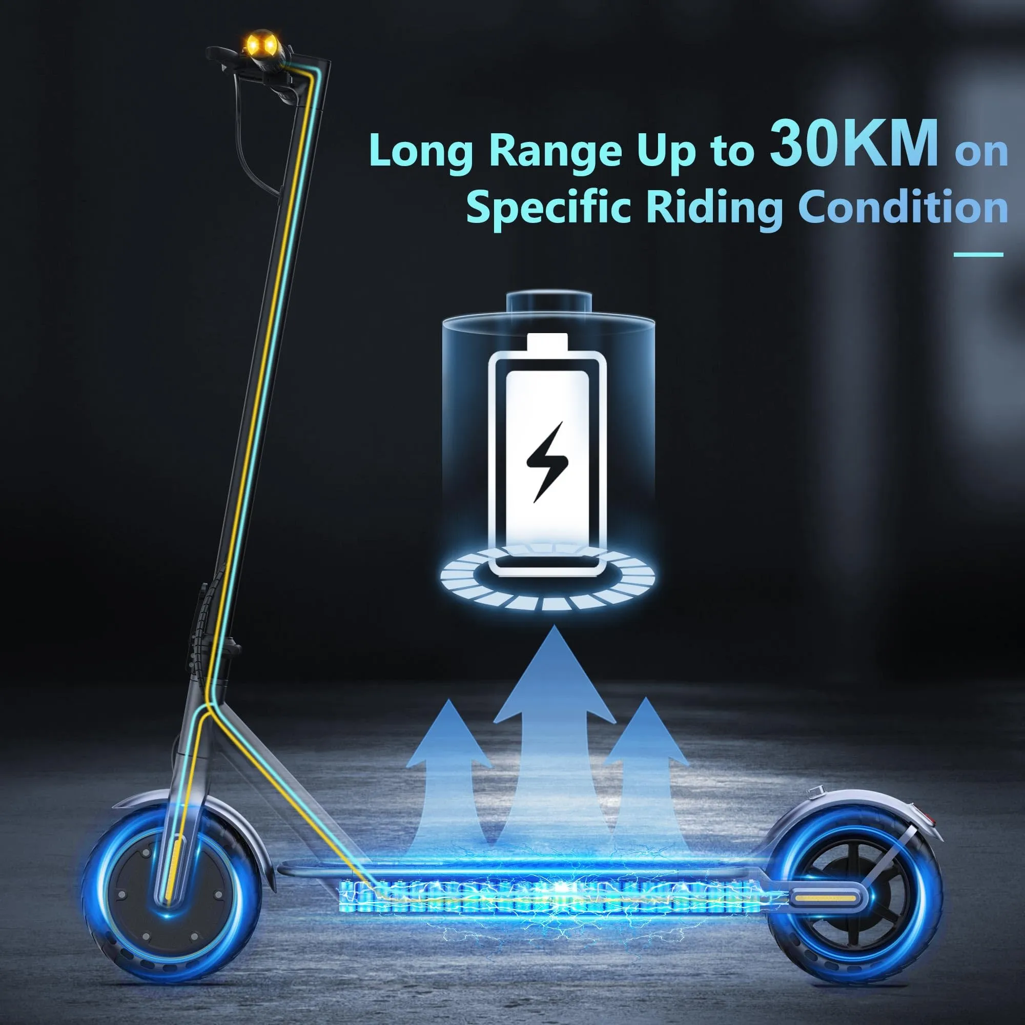 Riceel R50 Monopattino Elettrico Adulto, 25 km/h, Autonomia 30 km, Pneumatici Solidi 8.5", Carico Massimo 120 kg, Doppia Frenata - immagine 5