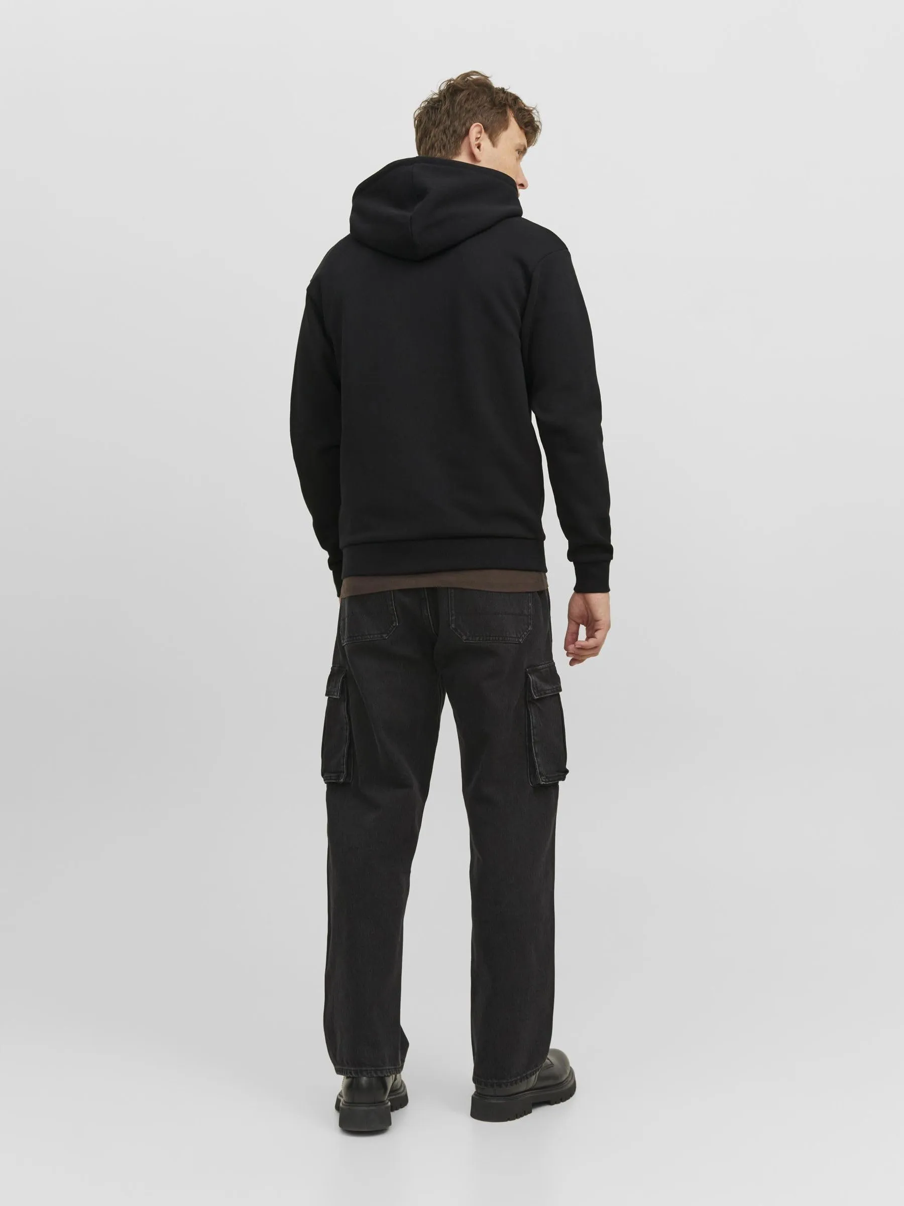 Jack & Jones Felpa con Cappuccio e Zip Nera S - immagine 3