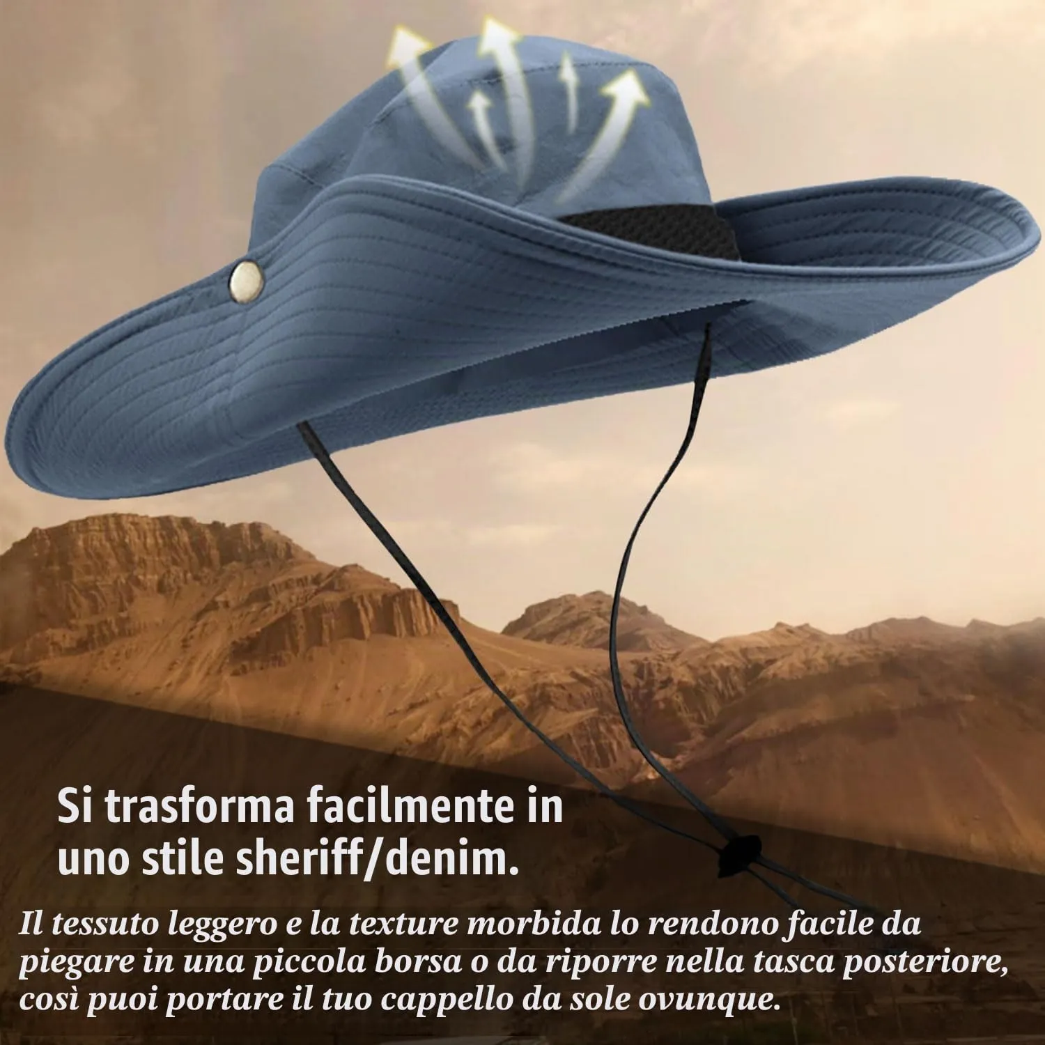 Favuit Cappello Boonie Pieghevole a Tesa Larga per Uomo e Donna - immagine 3