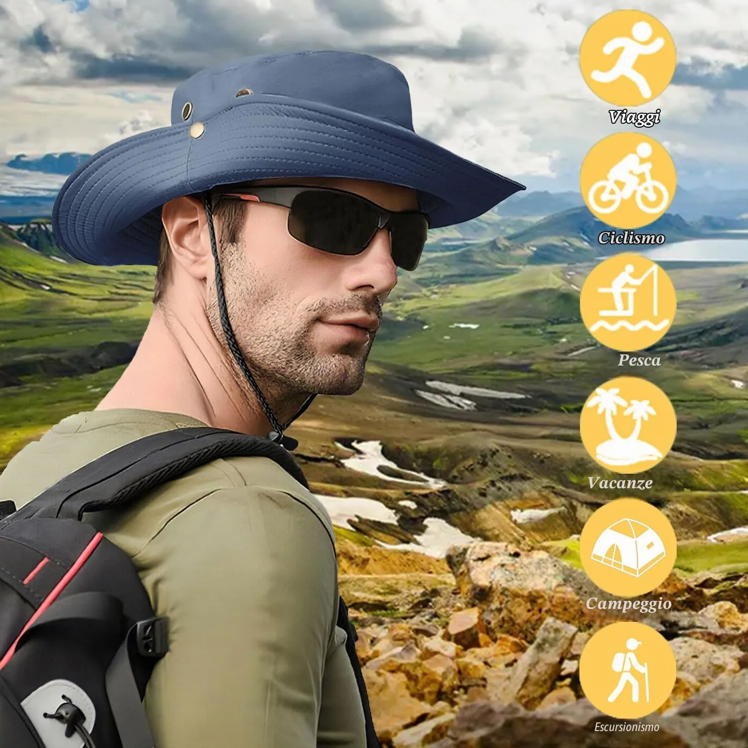 Favuit Cappello Boonie Pieghevole a Tesa Larga per Uomo e Donna - immagine 5