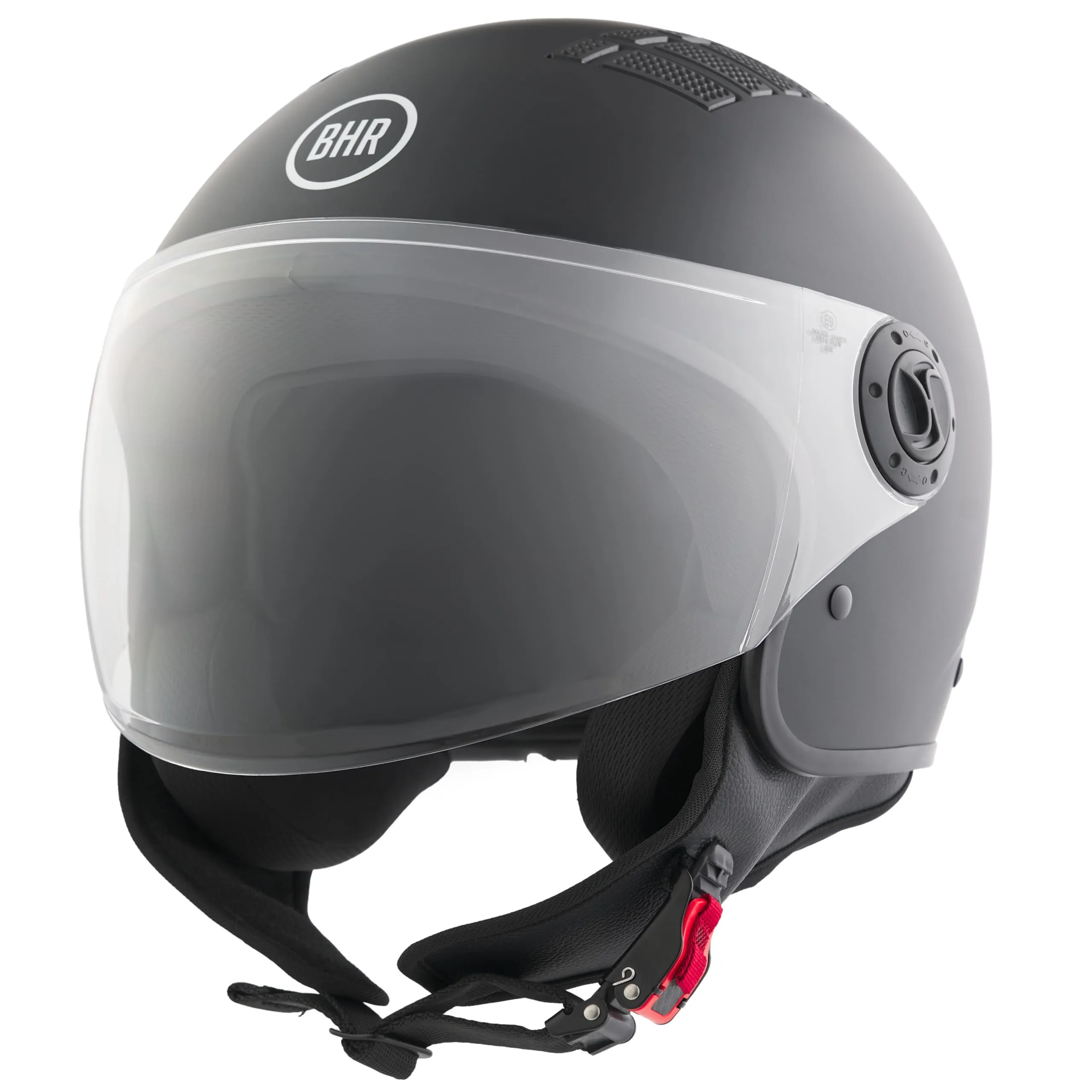BHR 834 Flow Demi-Jet Scooter Helmet, Nero Opaco, XS - immagine 3