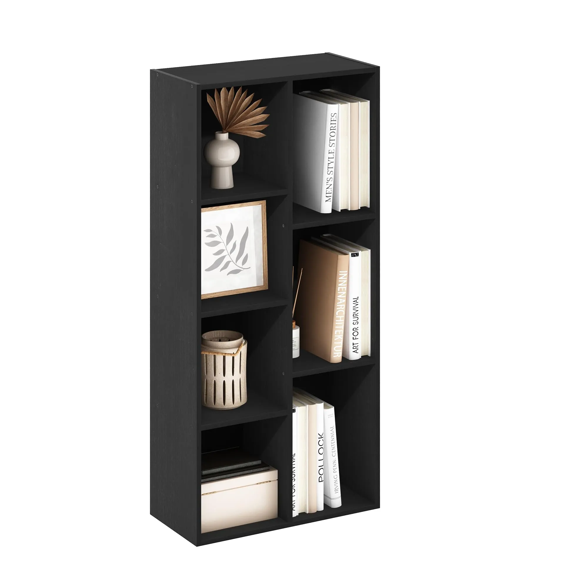 Furinno Luder Scaffale aperto reversibile a 7 cubi, Legno Nero - immagine 1