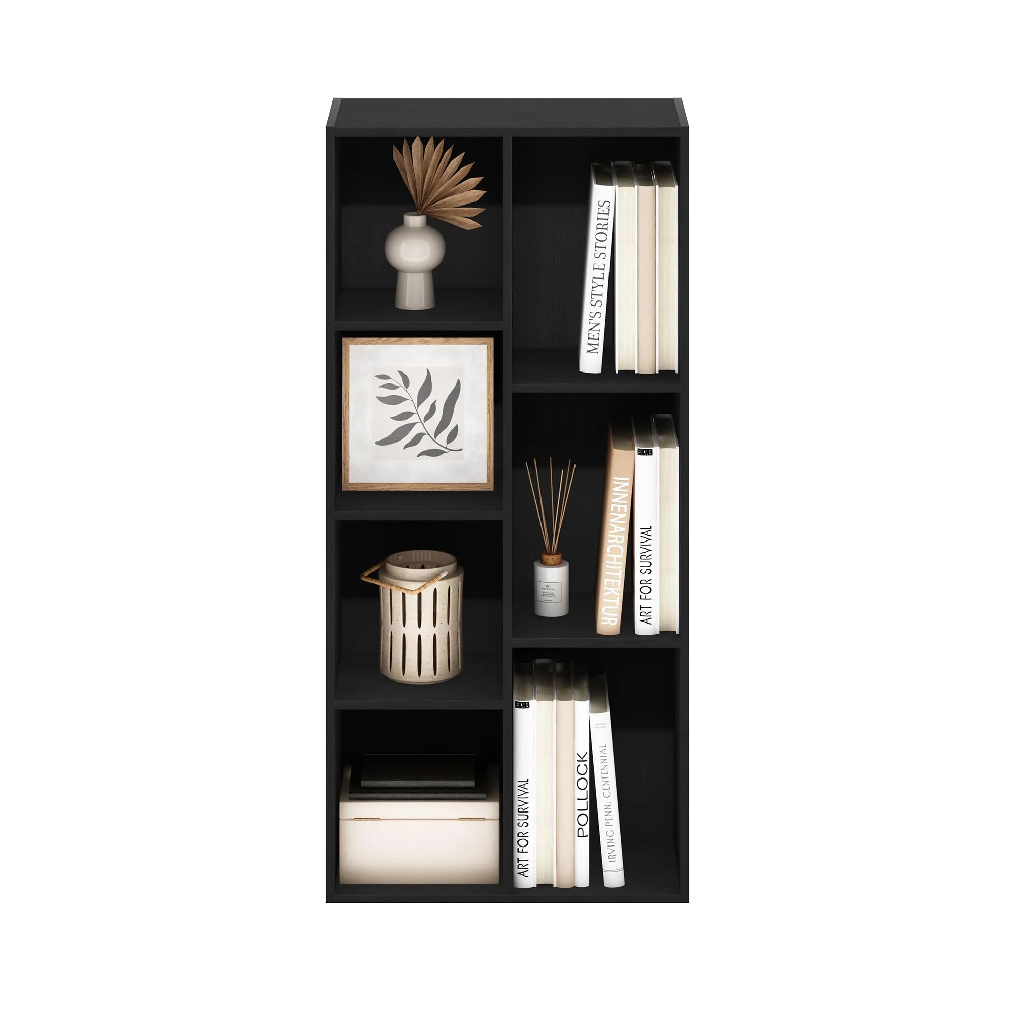 Furinno Luder Scaffale aperto reversibile a 7 cubi, Legno Nero - immagine 5