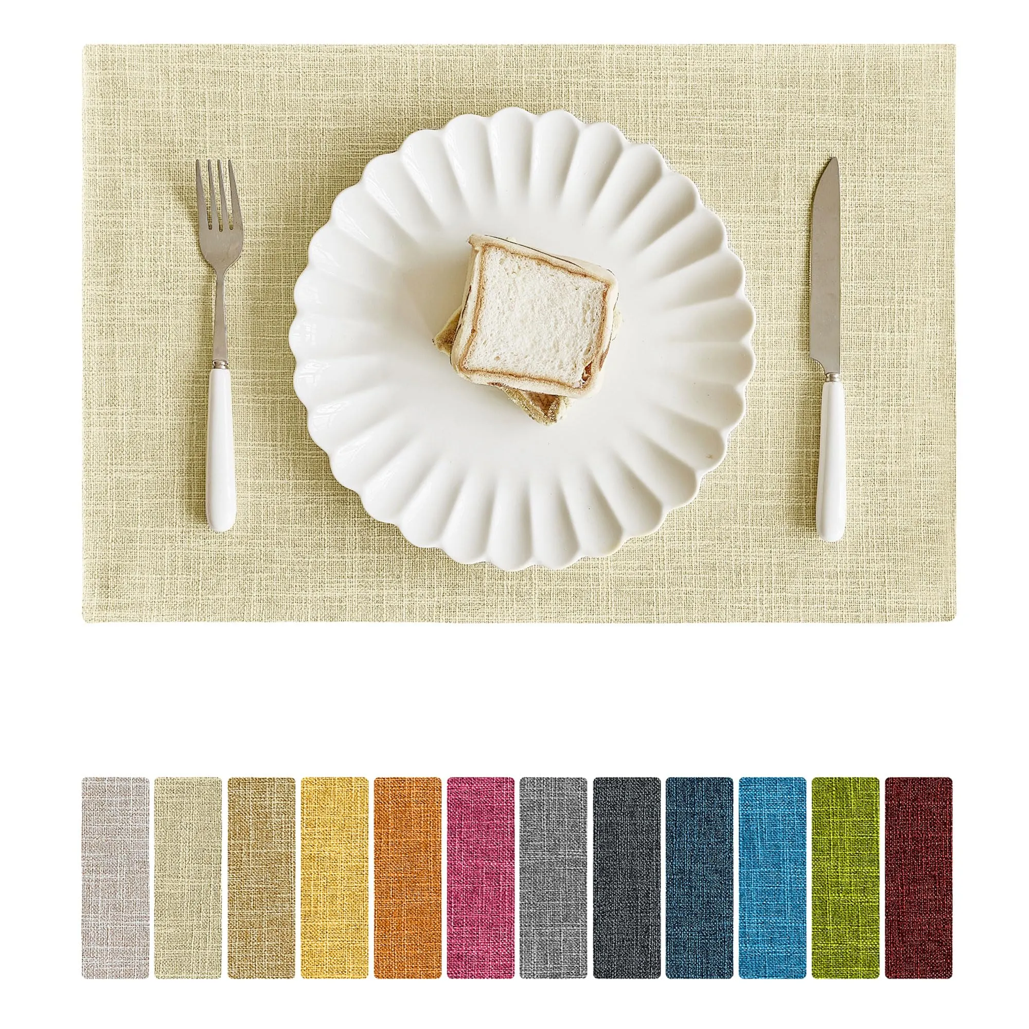 Softalker Tovagliette in Finto Lino, Set di 8, 30,5 x 45,7 cm - immagine 1