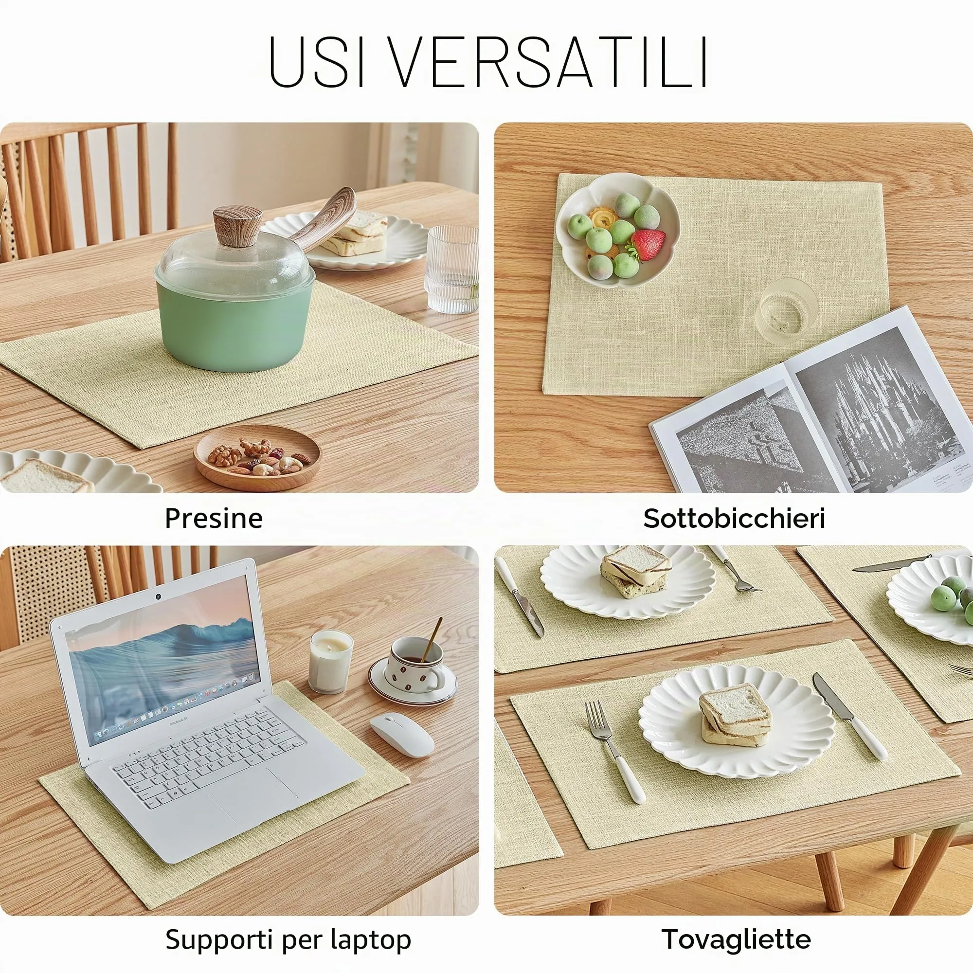 Softalker Tovagliette in Finto Lino, Set di 8, 30,5 x 45,7 cm - immagine 5