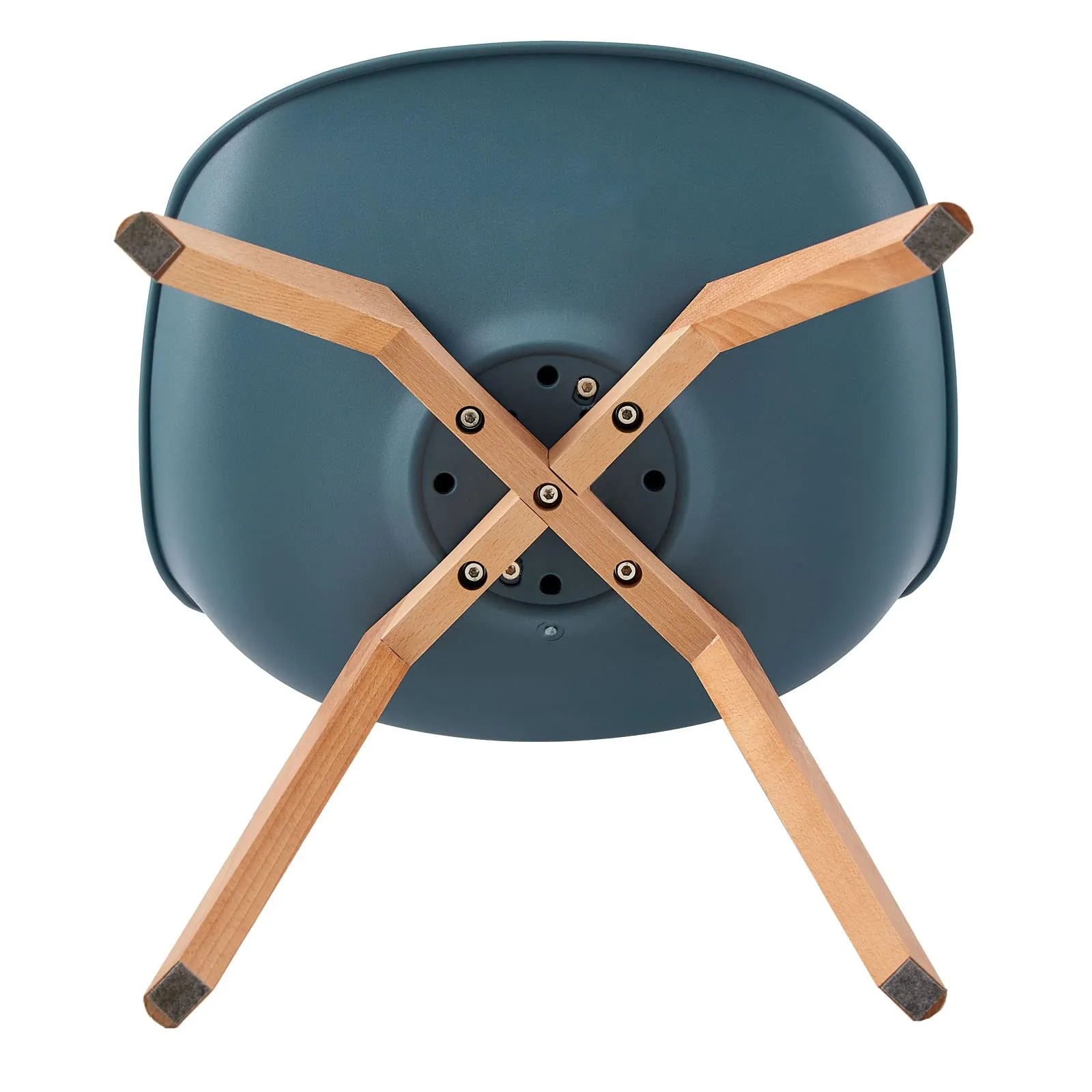 EGGREE Set di 8 Sedie da Pranzo e Cucina in Pelle PU e Legno di Faggio, Morandi Blu Scuro - immagine 8