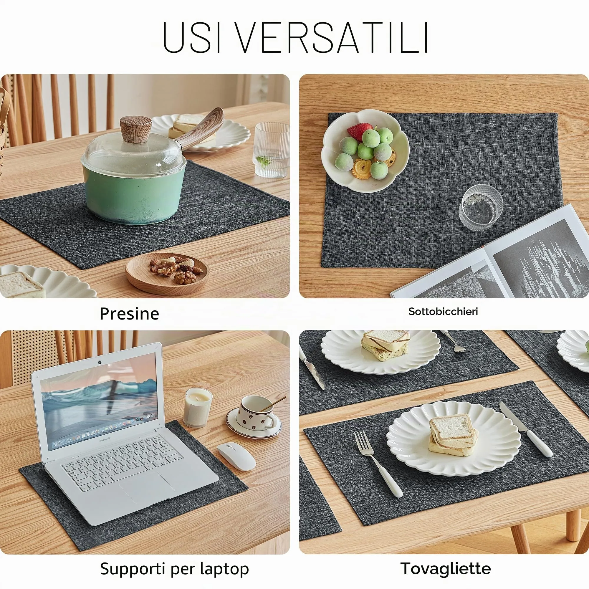 Softalker Tovagliette in finto lino, set da 8, 30,5 x 45,7 cm - immagine 5