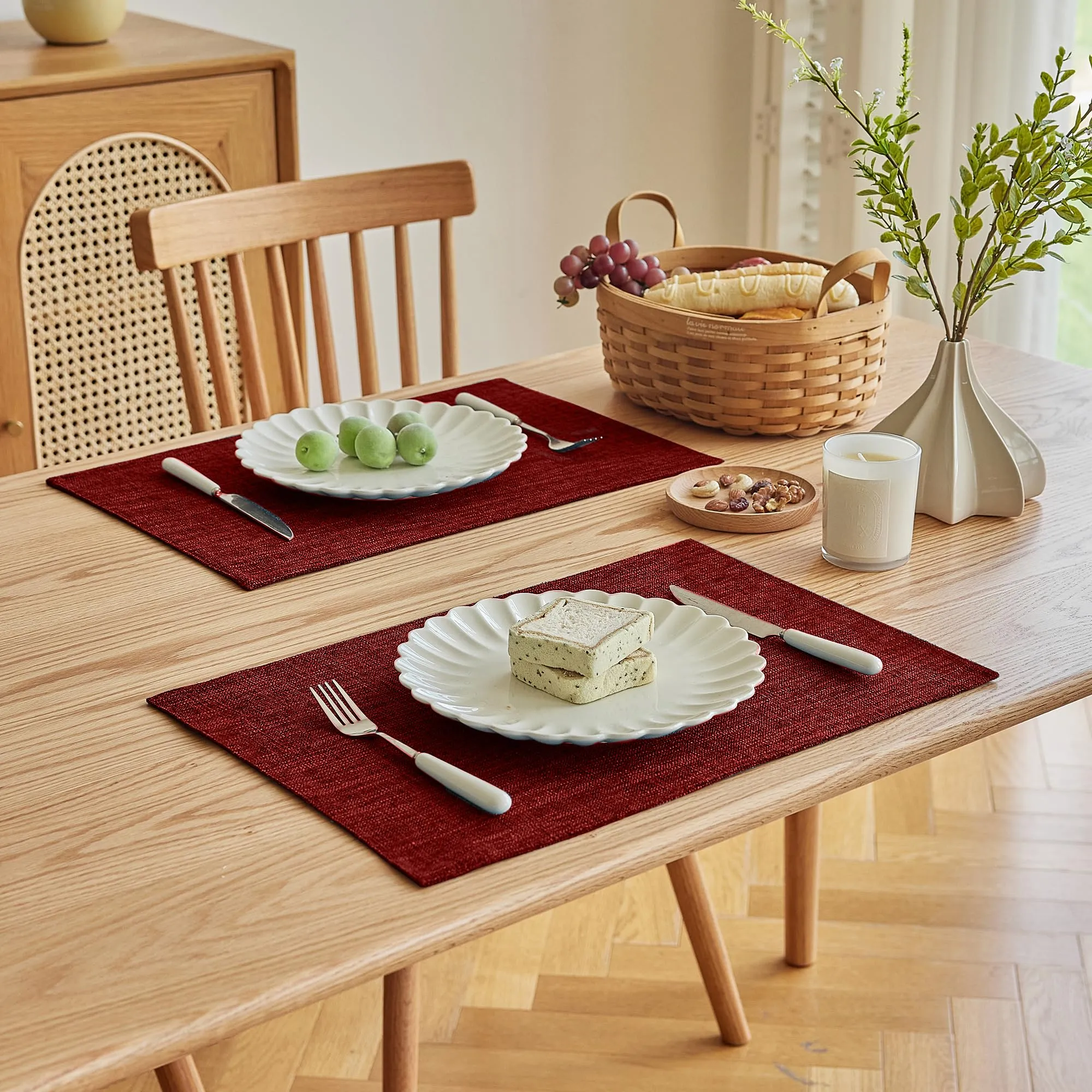 Softalker Set di 8 tovagliette in finta tela, 30 x 45 cm, verde acqua - immagine 2