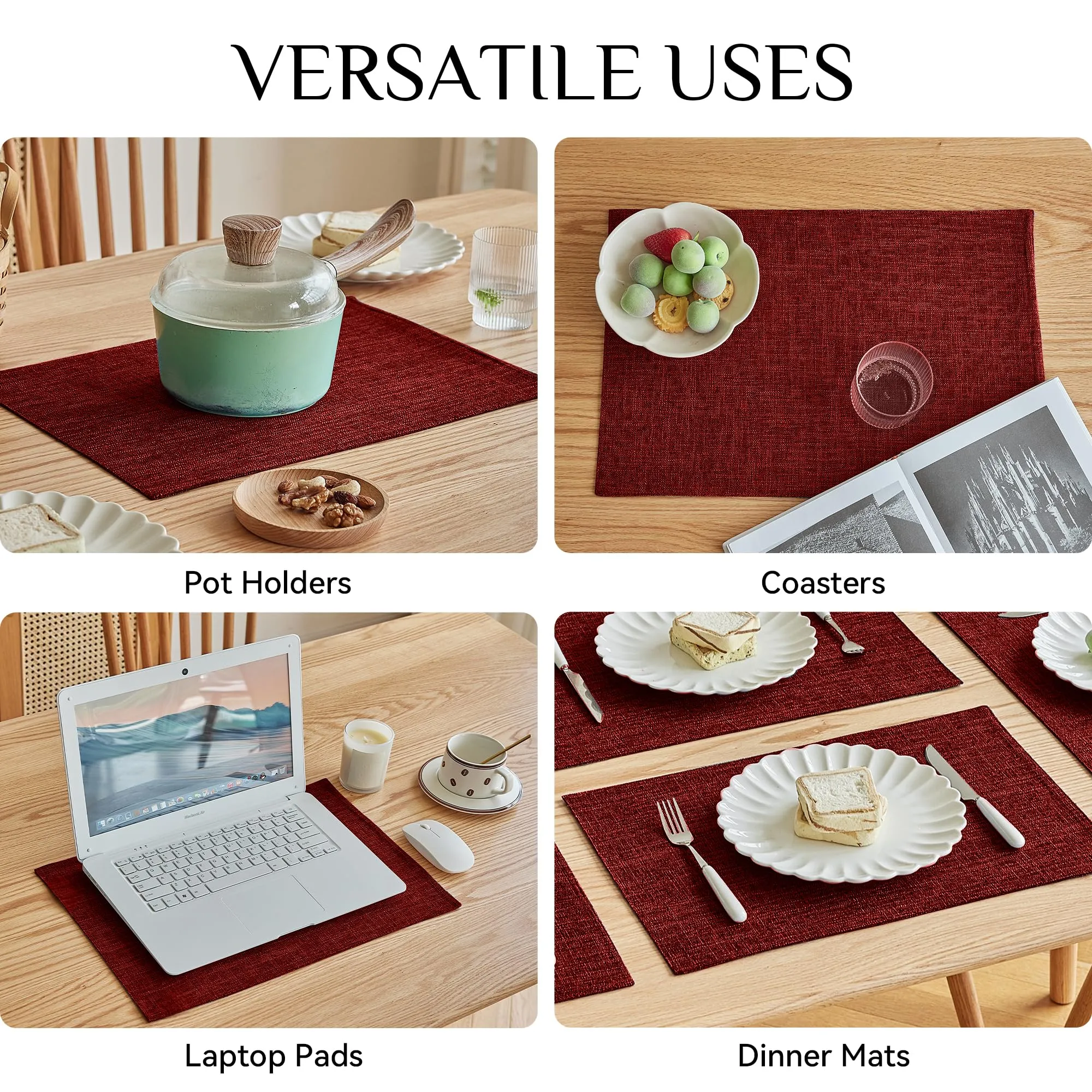 Softalker Set di 8 tovagliette in finta tela, 30 x 45 cm, verde acqua - immagine 5