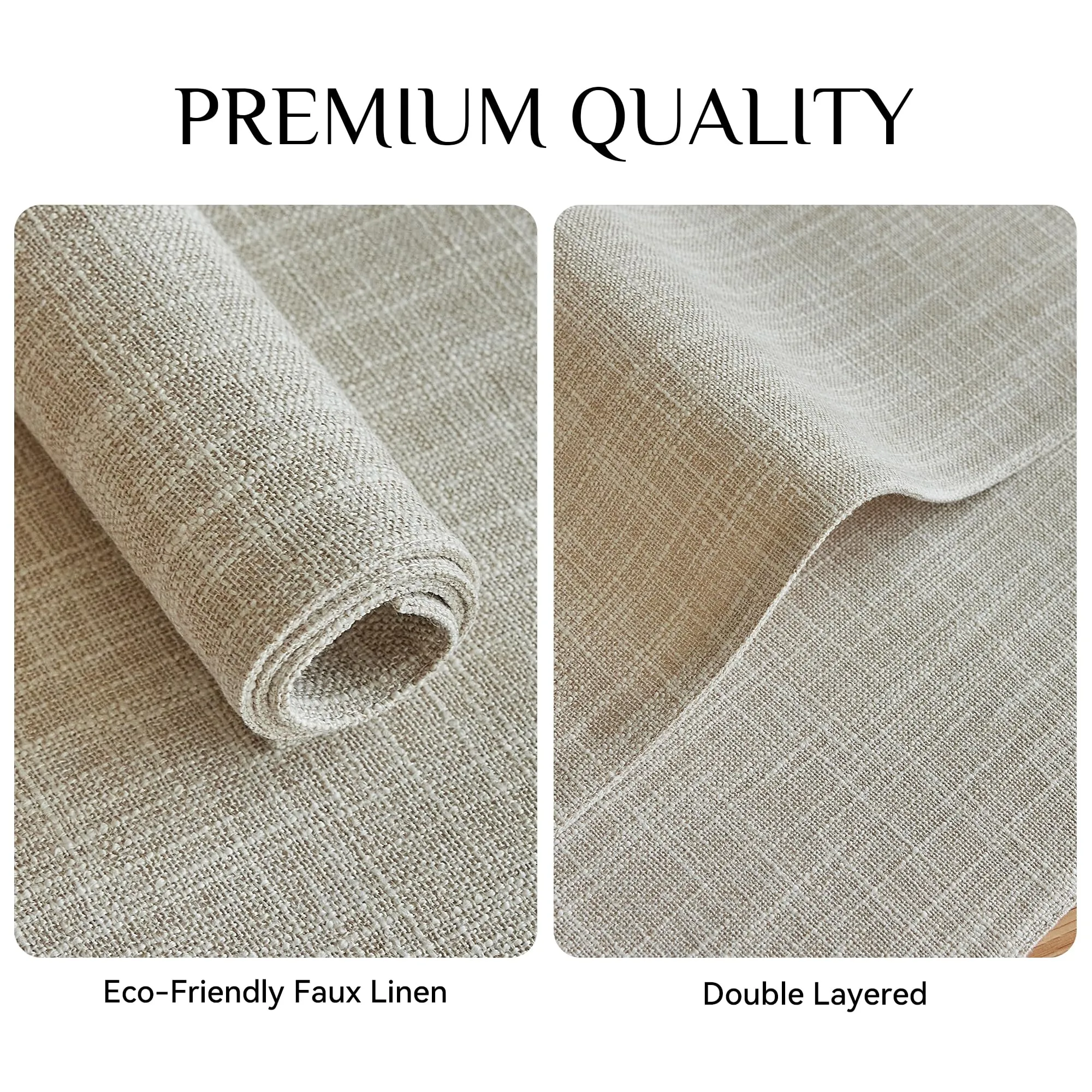 Softalker Tovagliette in finto lino, 30,5 x 45,7 cm, 8 pezzi, crema - immagine 4