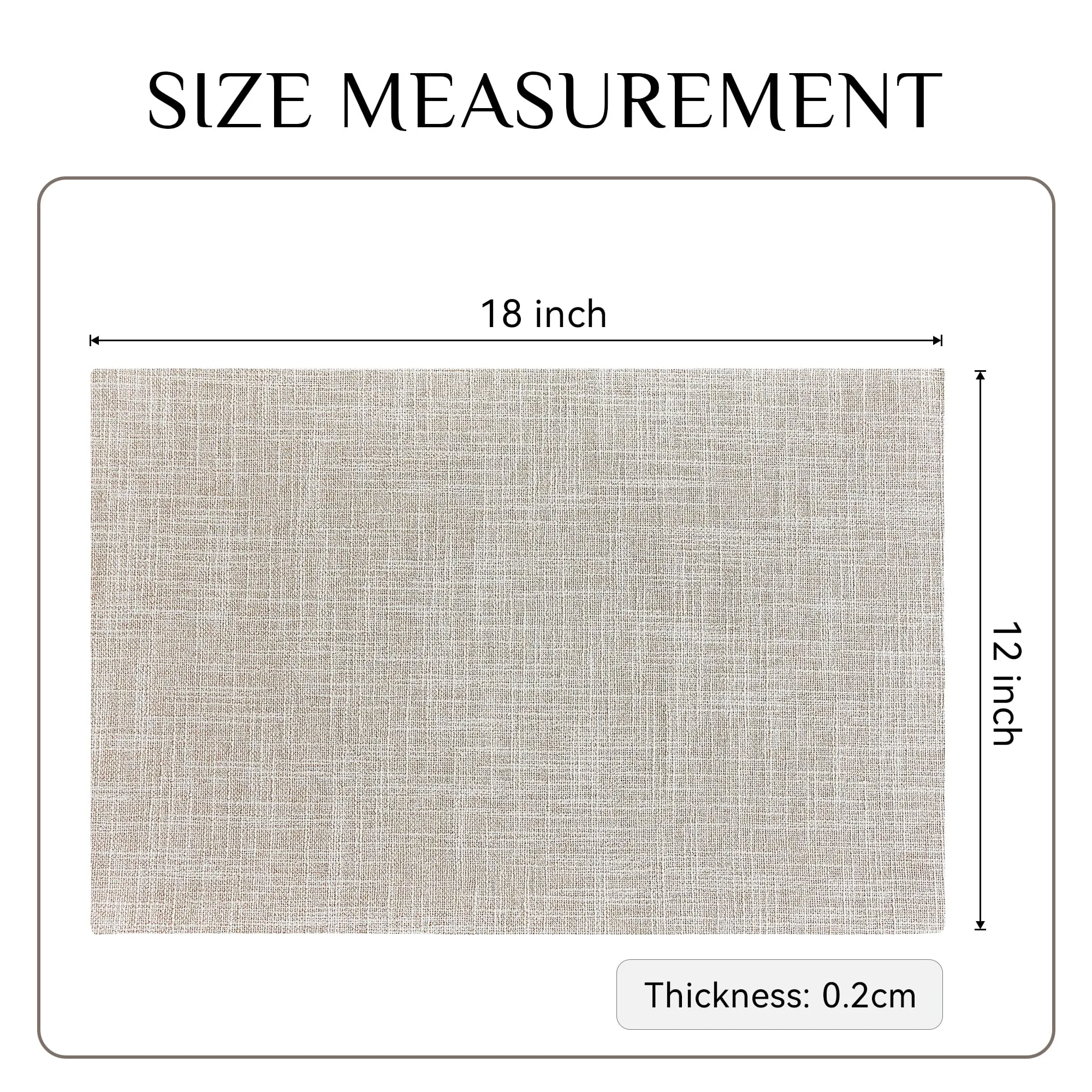 Softalker Tovagliette in finto lino, 30,5 x 45,7 cm, 8 pezzi, crema - immagine 6