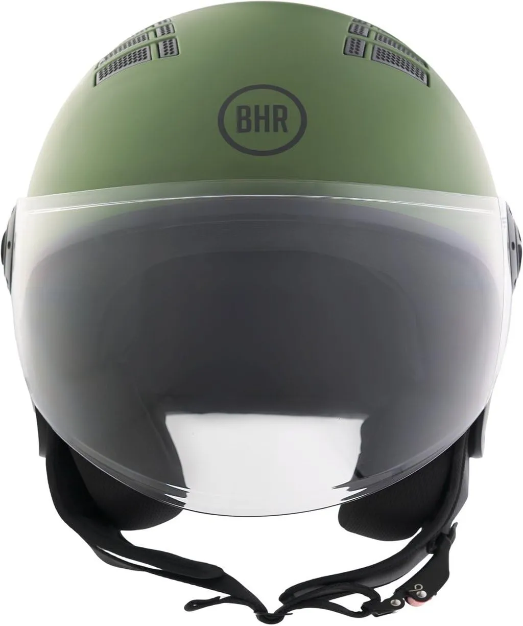 BHR 834 Flow Casco Demi-Jet Scooter, Verde Opaco, XL - immagine 2
