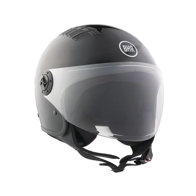 BHR 834 Flow Demi-Jet Scooter Helmet, Nero Metallizzato, S - immagine 2