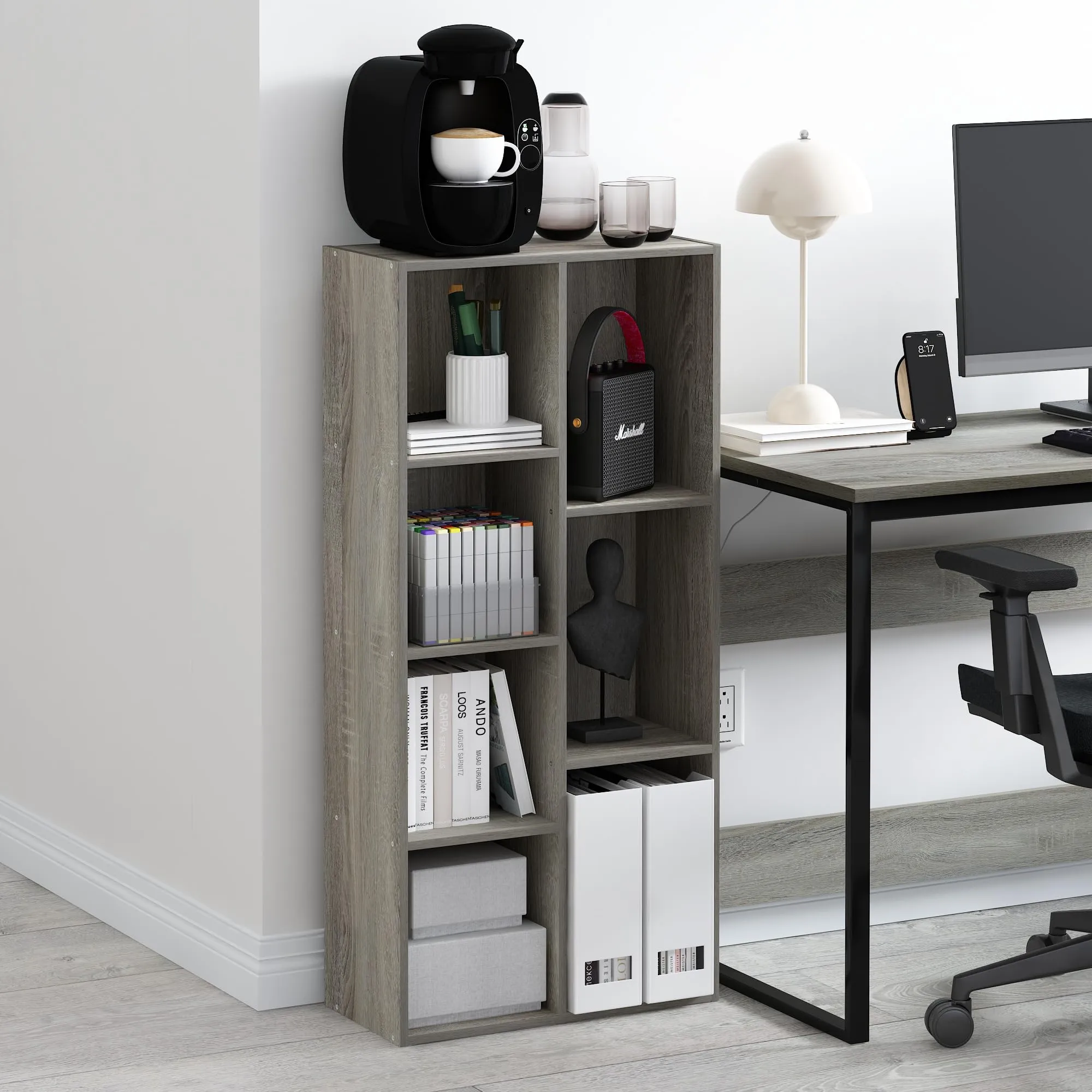 Furinno Luder Scaffale aperto reversibile a 7 cubi, Rovere Francese - immagine 2