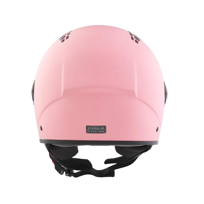 BHR 834 Flow Demi-Jet Scooter Helmet, Rosa Opaco, XL - immagine 4