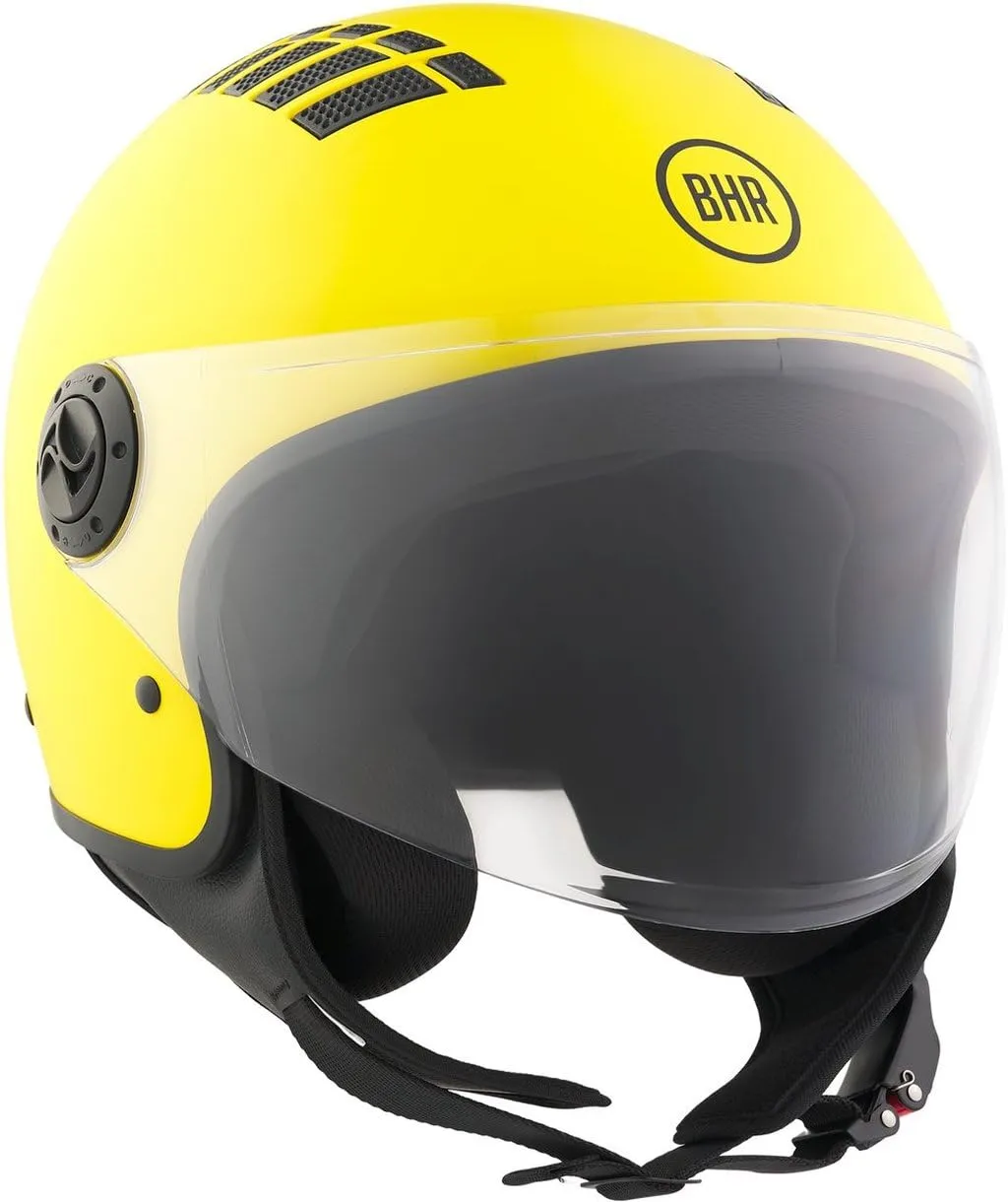 BHR 834 Flow Demi-Jet Scooter Helmet, Giallo Opaco, S - immagine 1