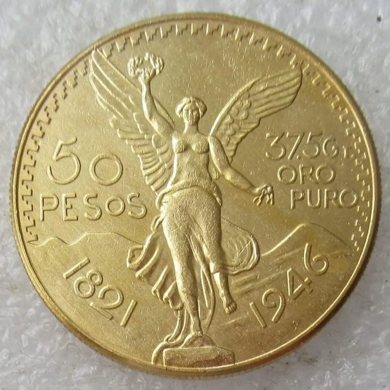 BoodLo Moneta Commemorativa Placcata in Oro, Copia 50 Pesos Messicani, Anno 1925 - immagine 6