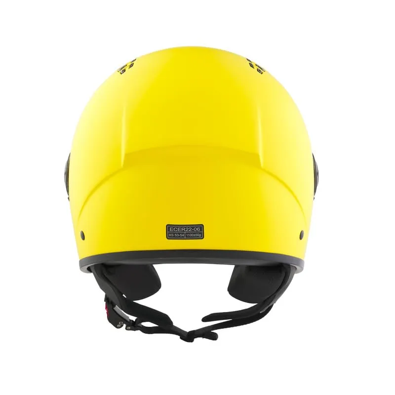 BHR 834 Flow Demi-Jet Scooter Helmet, Giallo Opaco, L - immagine 4