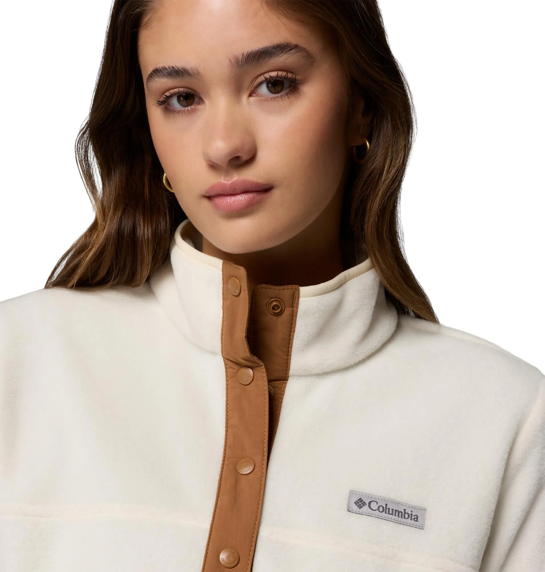Columbia Donna Benton Springs 1/2 Snap Pull Over II - Gesso/Marrone Cammello, 2X - immagine 4