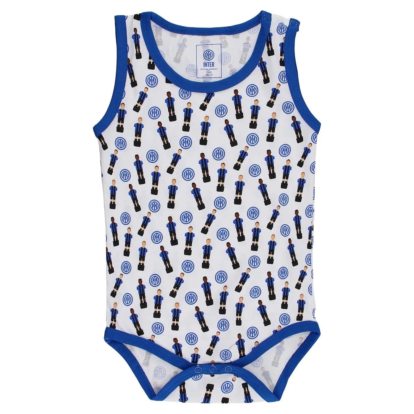 Inter Set di 2 body smanicati neonato, 100% cotone, Bianco, 18 mesi - immagine 5