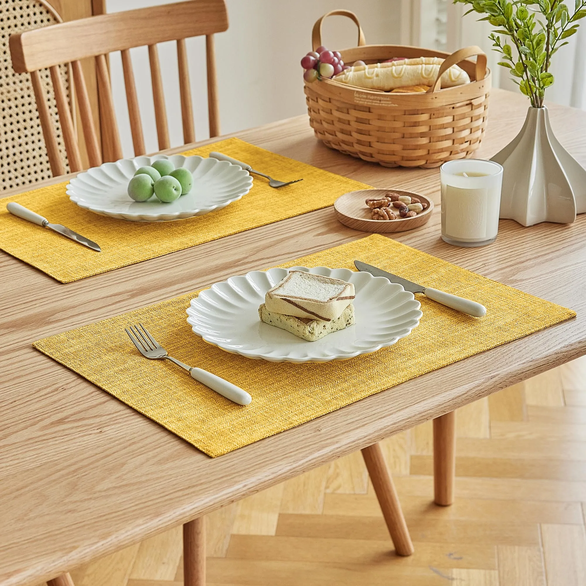 Softalker Tovagliette in finto lino, set di 8, 30,5 x 45,7 cm, resistenti al calore e lavabili - immagine 2