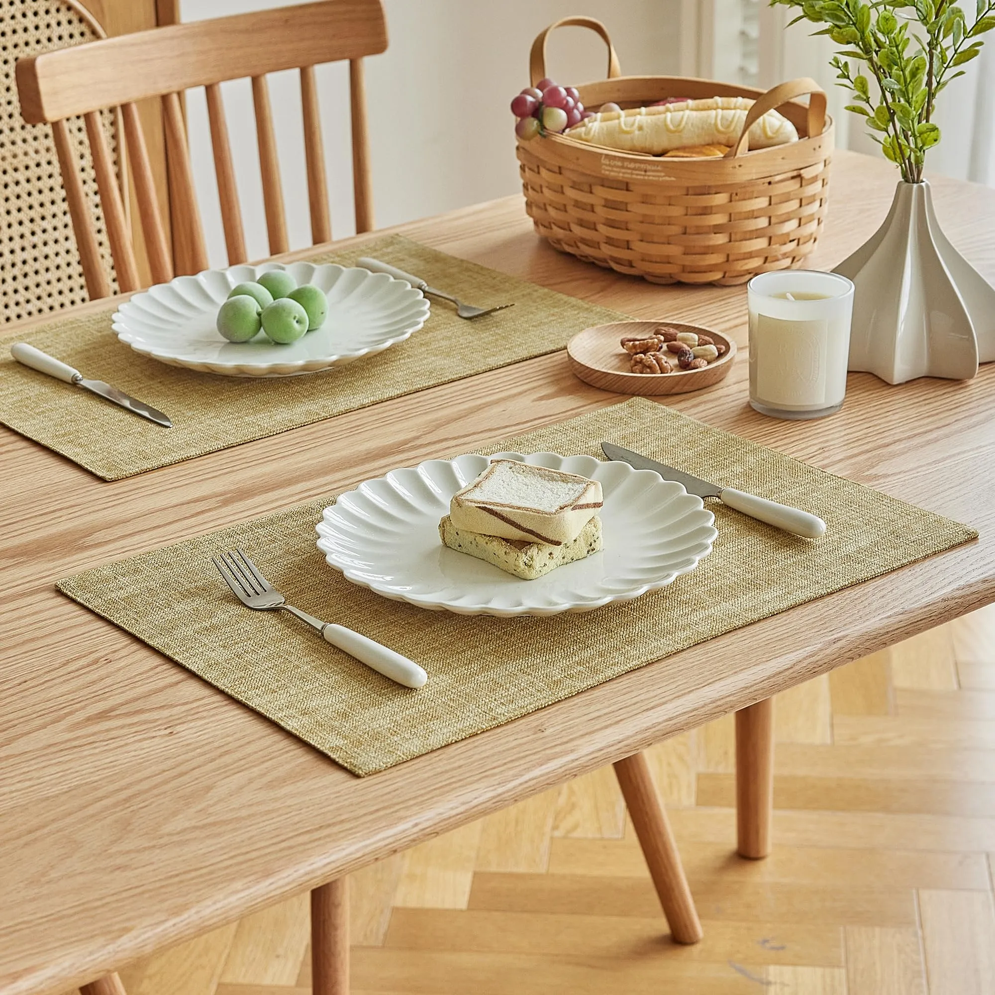 Softalker Tovagliette in finto lino, 30,5 x 45,7 cm, colore crema, set da 8 pezzi - immagine 2