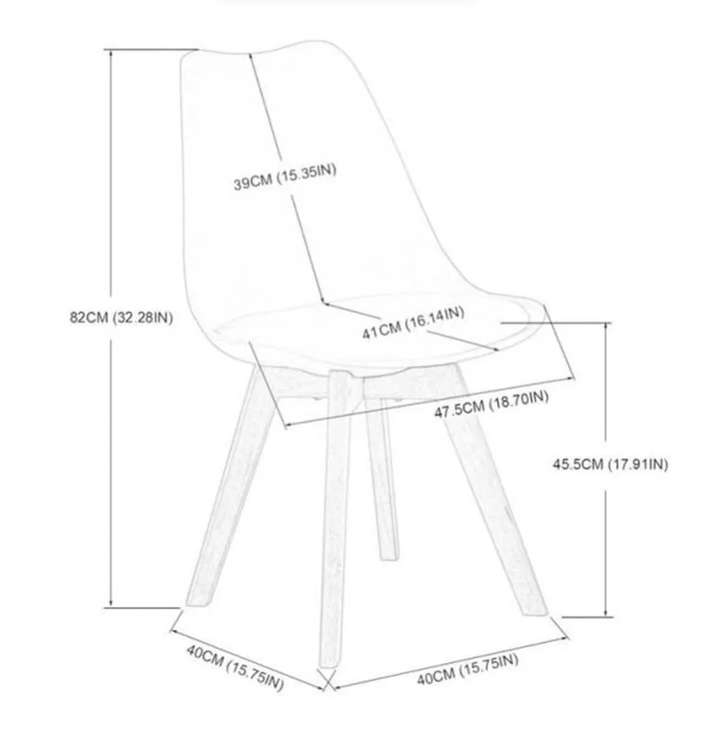 EGGREE Set di 4 Sedie da Pranzo e Cucina in Pelle PU con Gambe in Legno, Arancione - immagine 3
