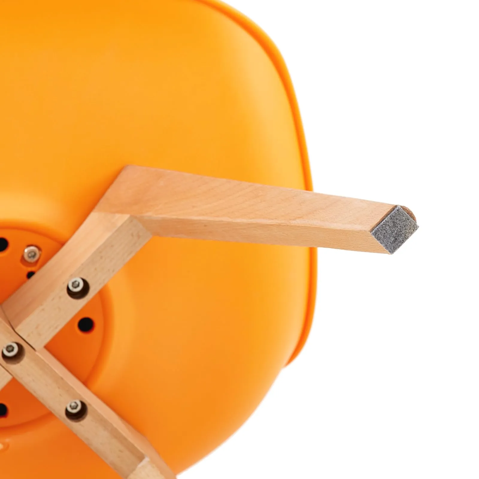 EGGREE Set di 4 Sedie da Pranzo e Cucina in Pelle PU con Gambe in Legno, Arancione - immagine 9