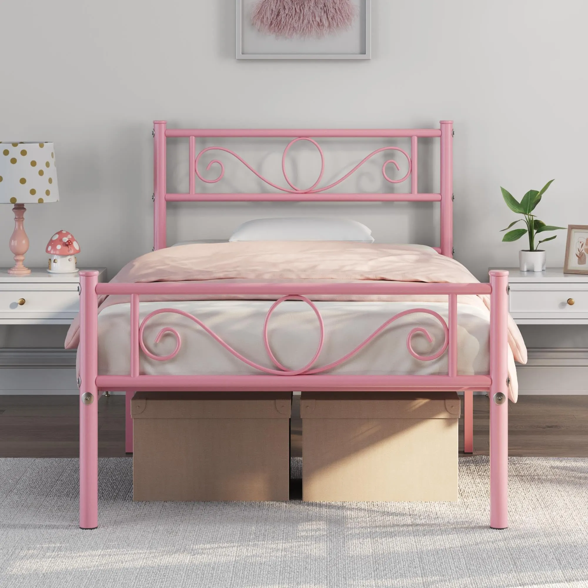 Yaheetech Struttura Letto Singolo in Ferro 90 x 200 cm - immagine 3