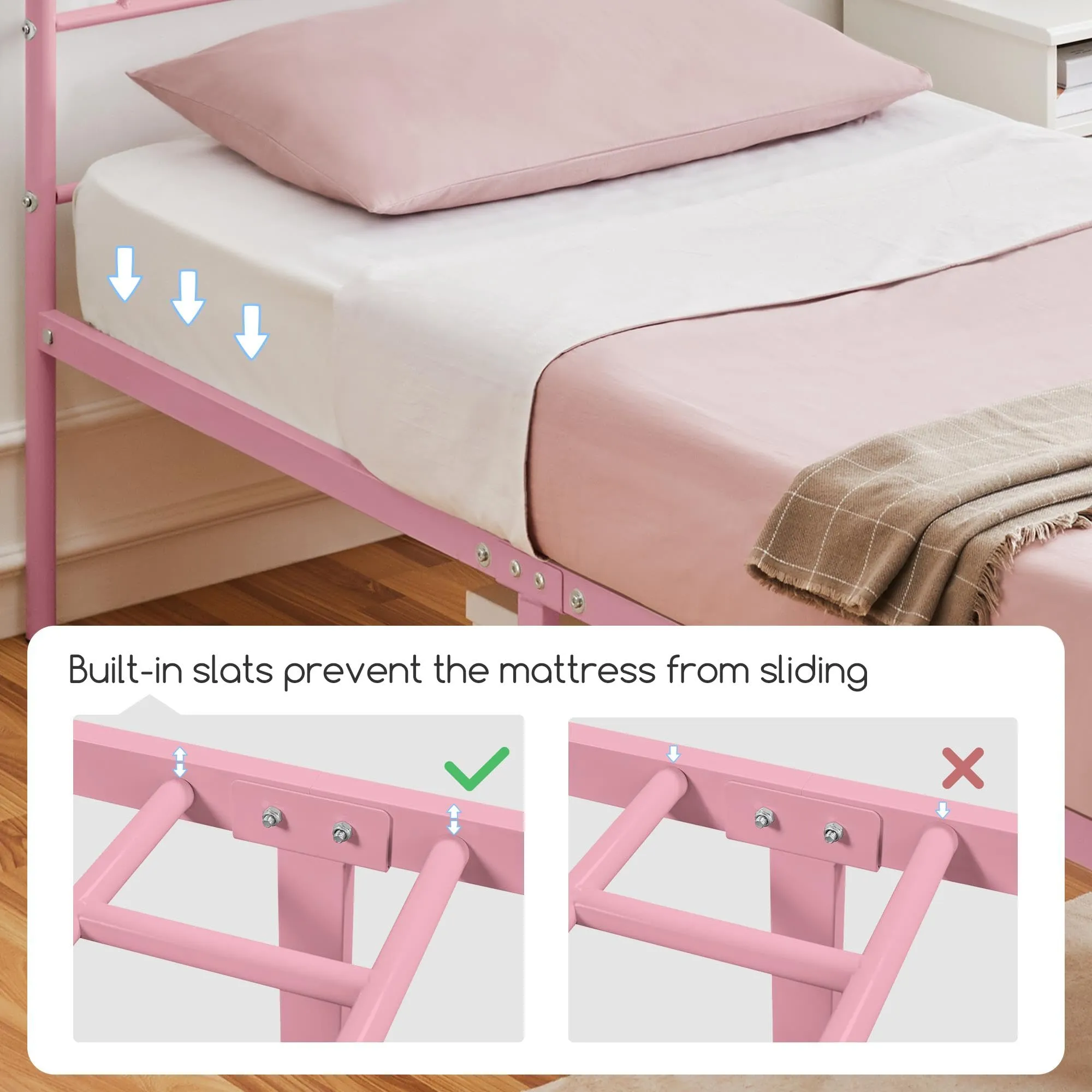 Yaheetech Struttura Letto Singolo in Ferro 90 x 200 cm - immagine 6