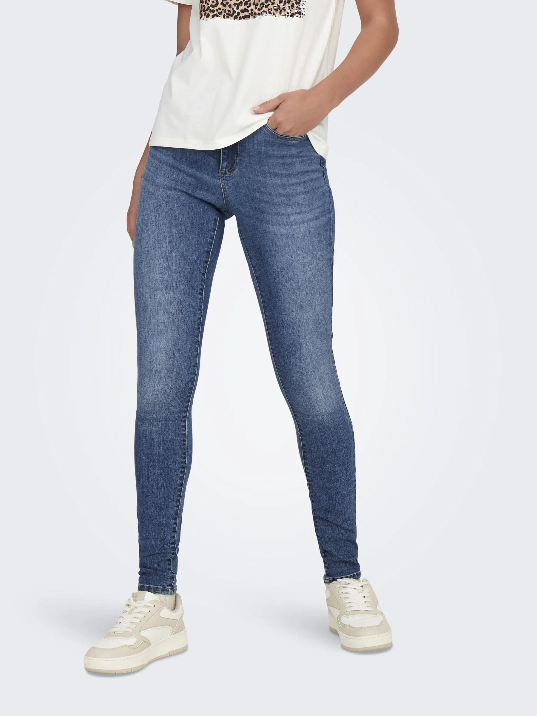 ONLY Vita Media Skinny Fit Jeans - Medium Blue Denim, M/34 - immagine 2