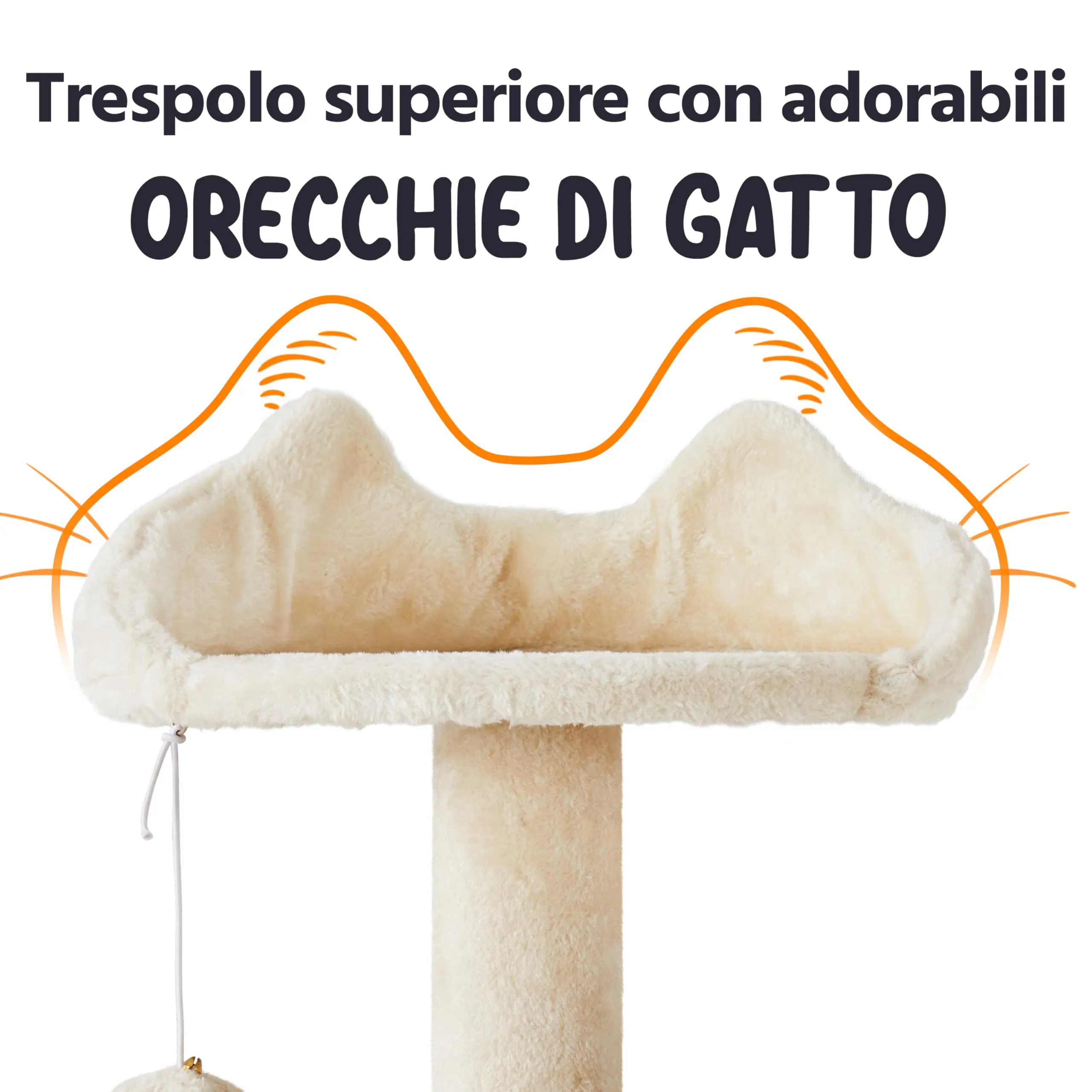Yaheetech Albero Tiragraffi per Gatti Adulti, 178 cm, Beige - immagine 8