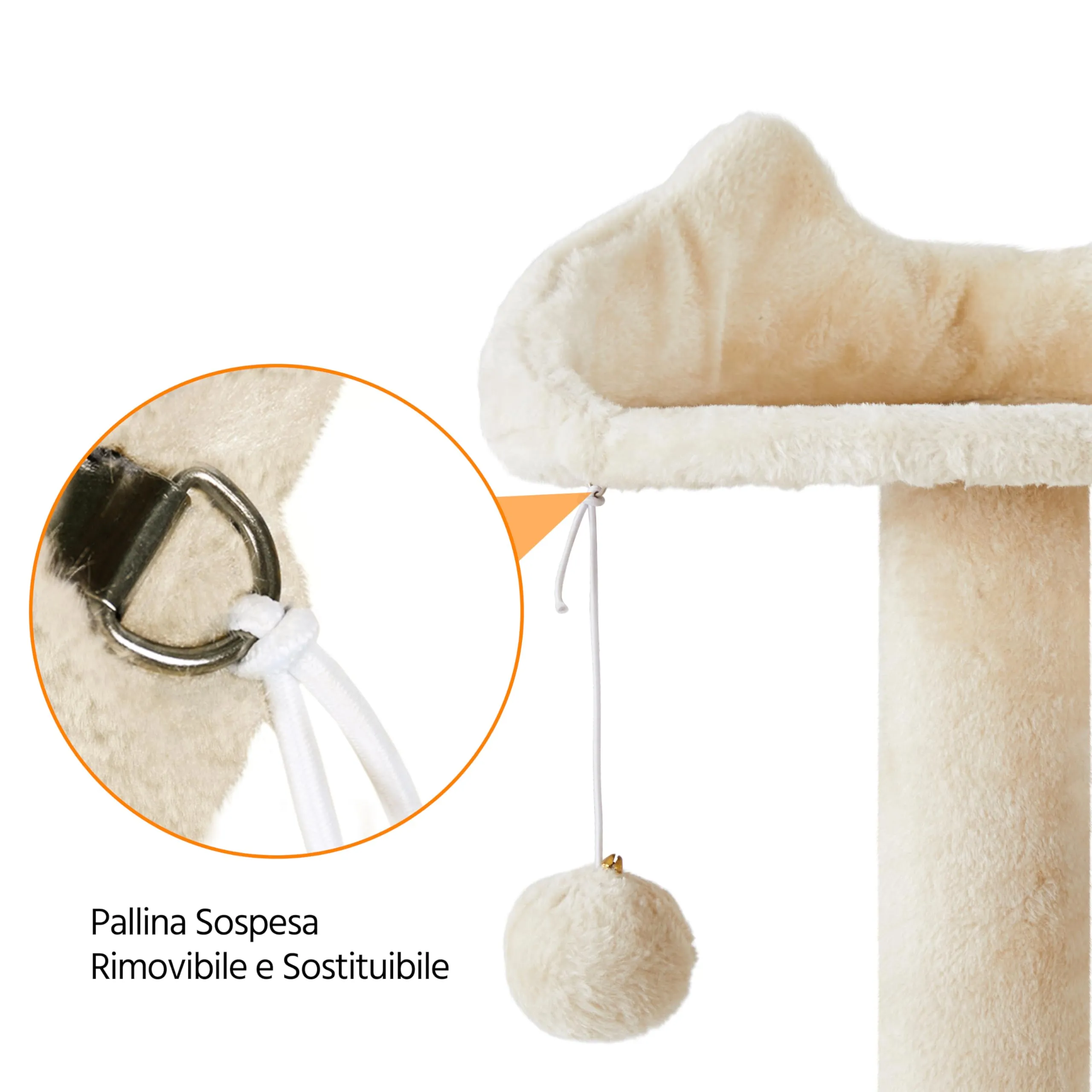 Yaheetech Albero Tiragraffi per Gatti Adulti, 178 cm, Beige - immagine 9