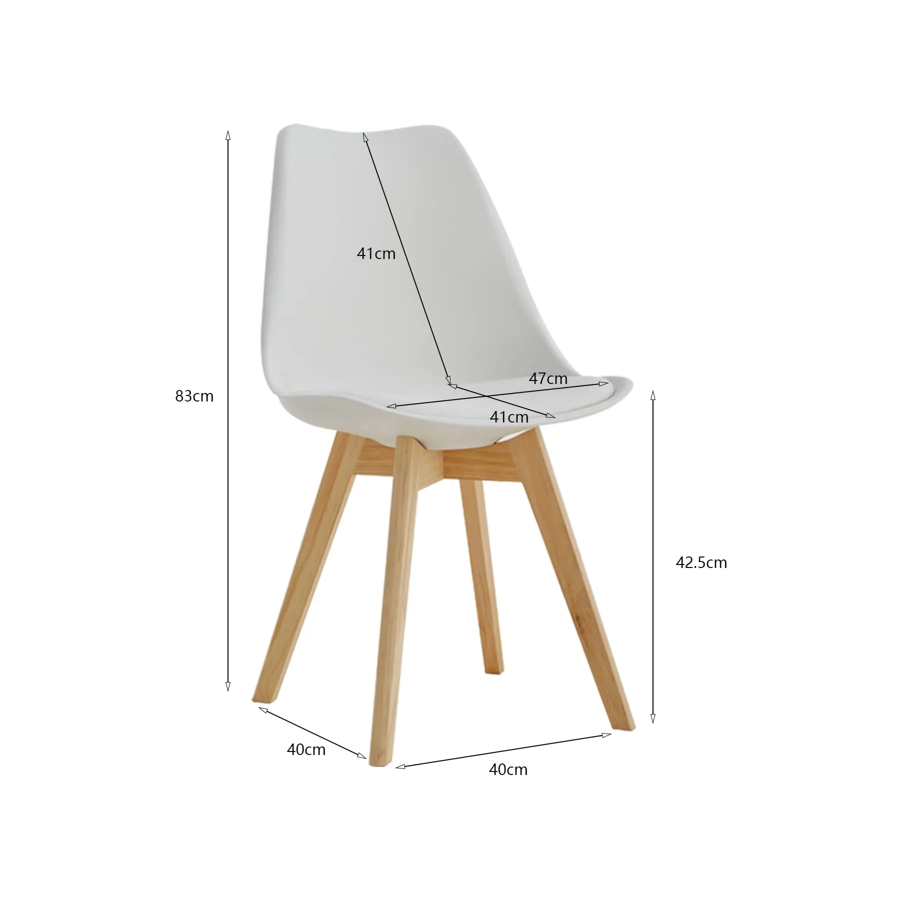 GrandCA HOME Set di 6 Sedie da Pranzo e Cucina con Gambe in Legno di Pino, Bianco-PE - immagine 4