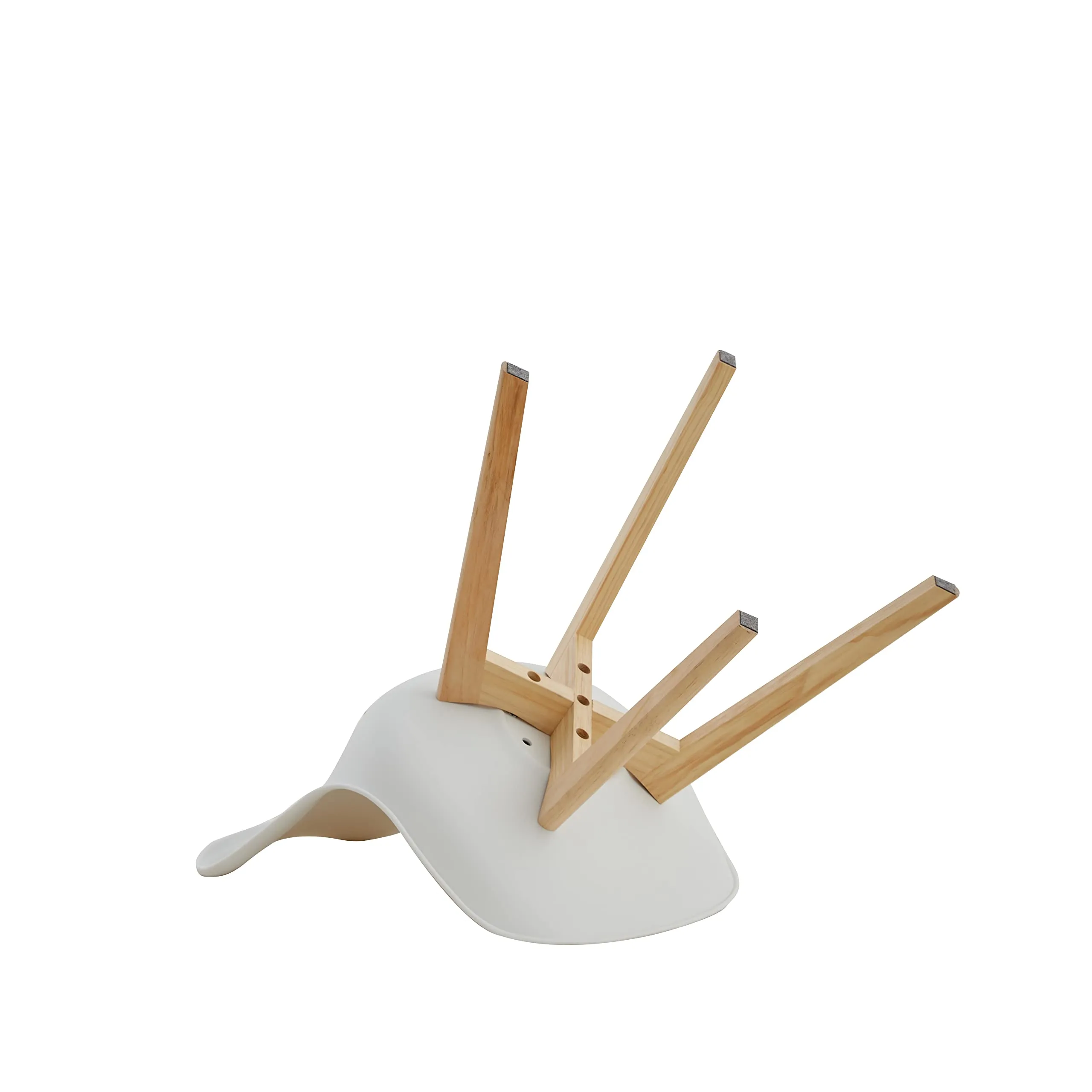 GrandCA HOME Set di 6 Sedie da Pranzo e Cucina con Gambe in Legno di Pino, Bianco-PE - immagine 7