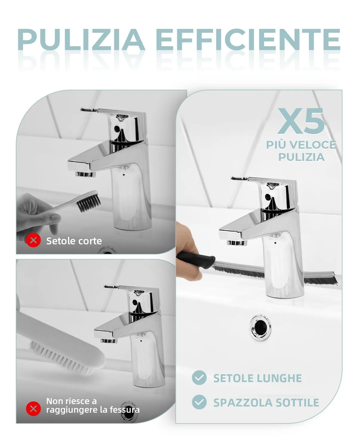 SXhyf Spazzole per Pulizia Fughe e Fessure con Setole Dure, Set da 3 Pezzi - immagine 3