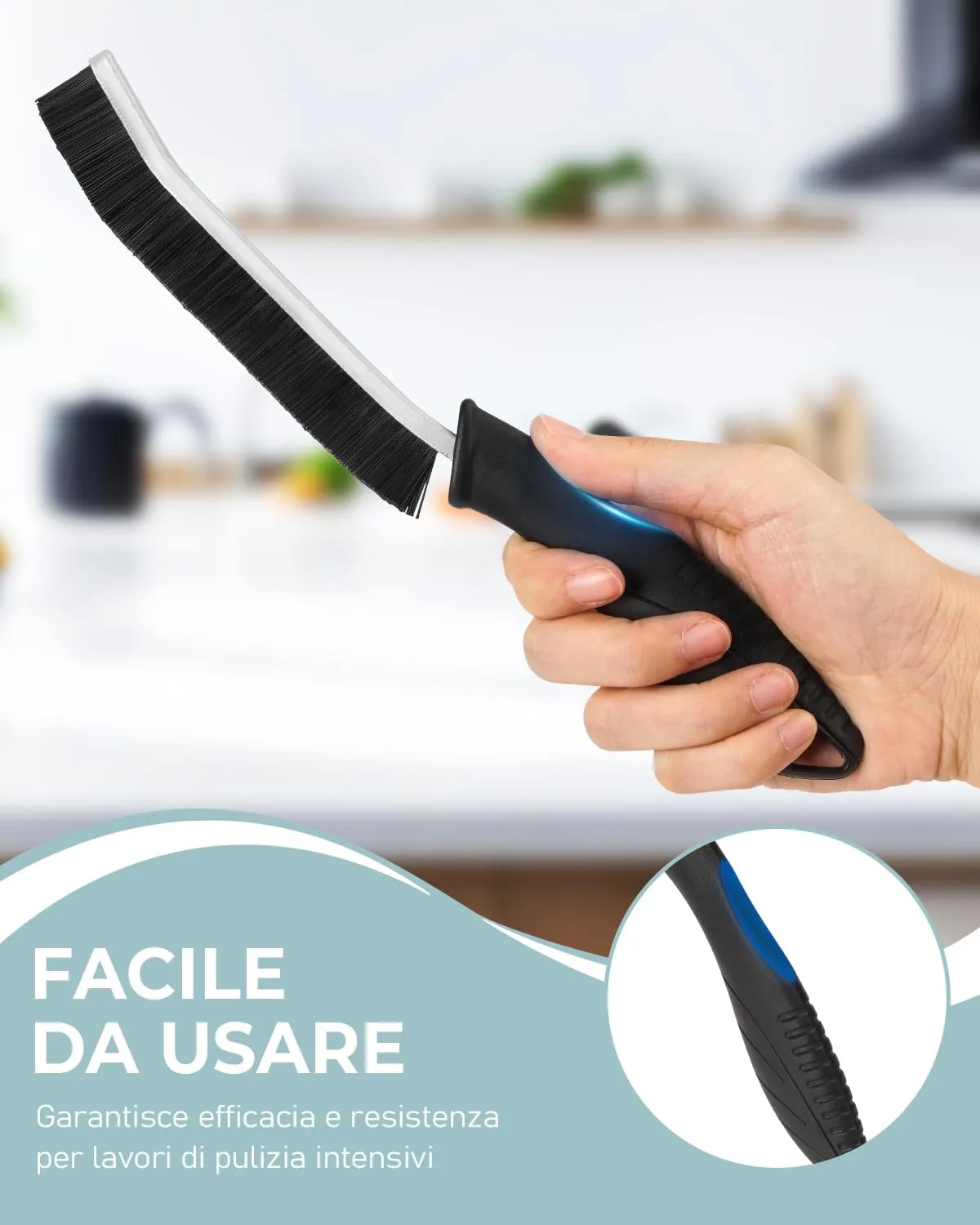 SXhyf Spazzole per Pulizia Fughe e Fessure con Setole Dure, Set da 3 Pezzi - immagine 6