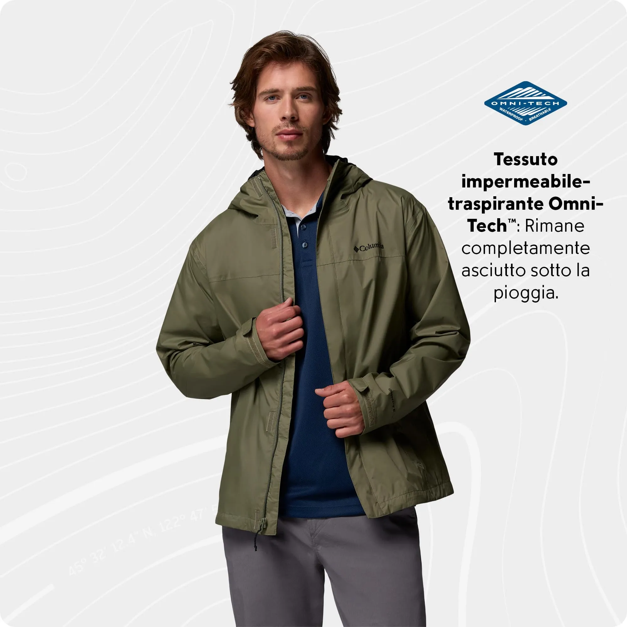 Columbia Watertight II Jacket Uomo, Stone Green, S - immagine 4