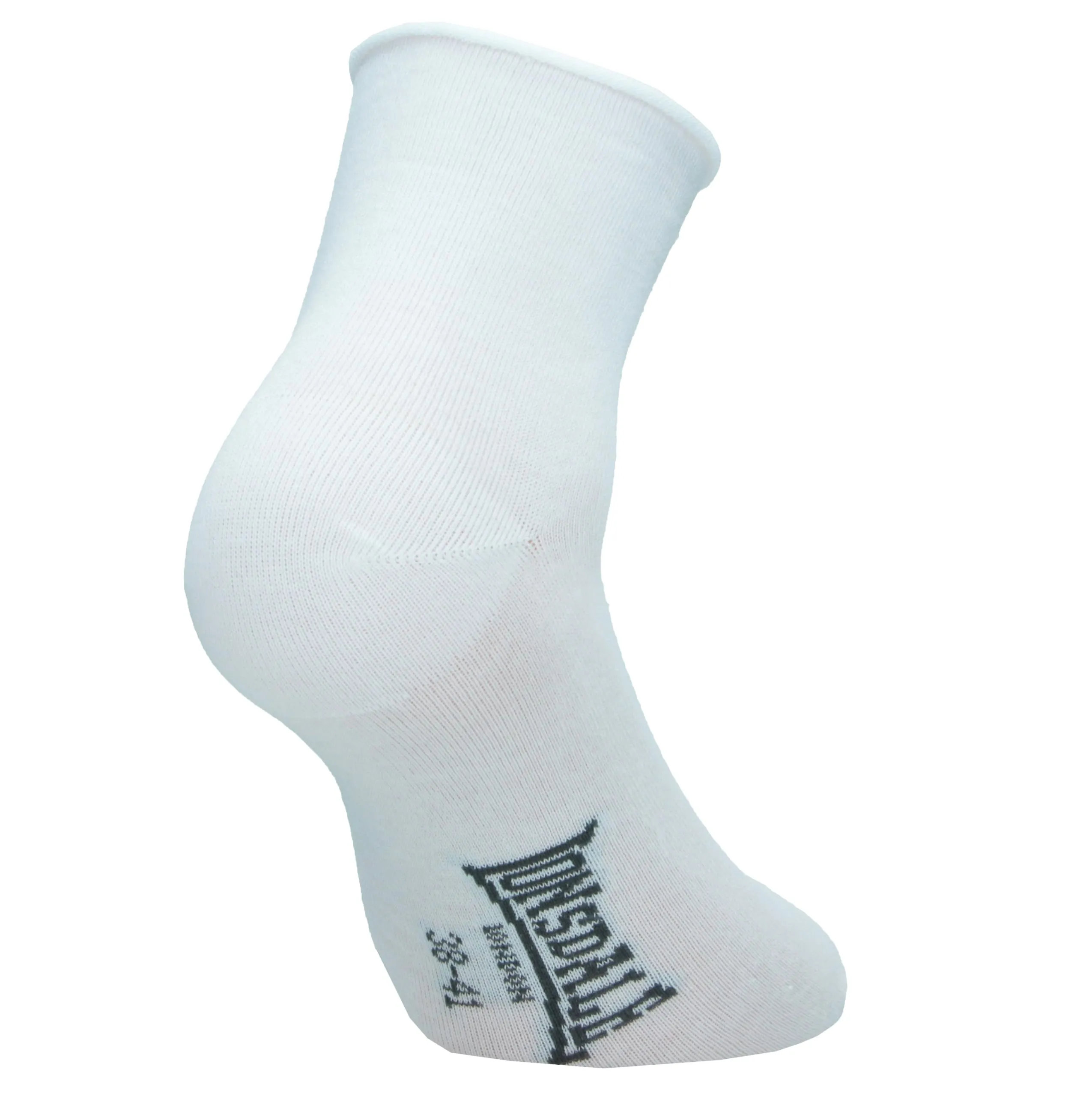 Lonsdale Quarter 6 Paia di Calzini sopra la Caviglia, Cotone, Bianco Roll Cuff, 38-41 - immagine 4