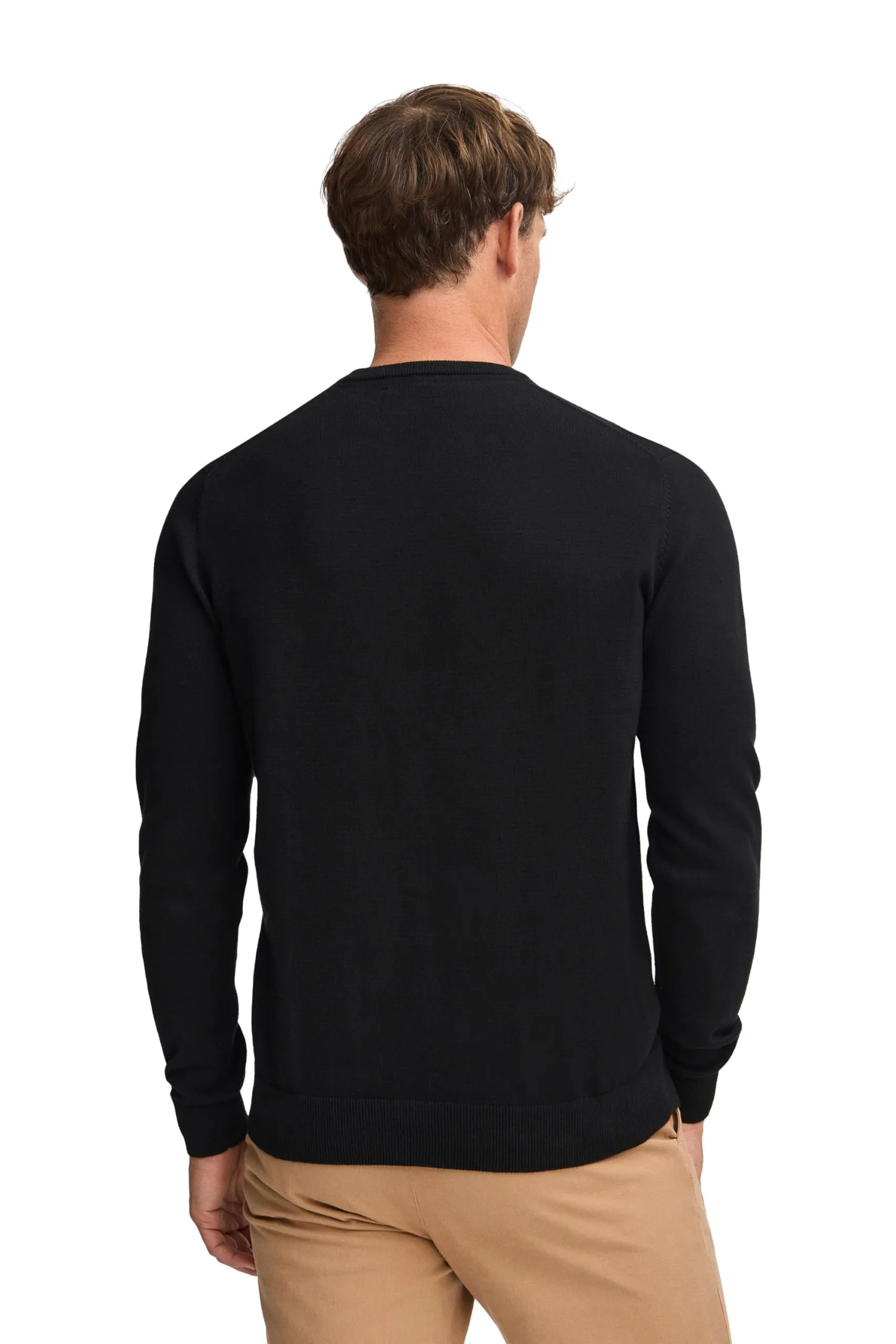 Polo Club Maglione Uomo Basico Nero 100% Cotone con Logo Ricamato - immagine 4
