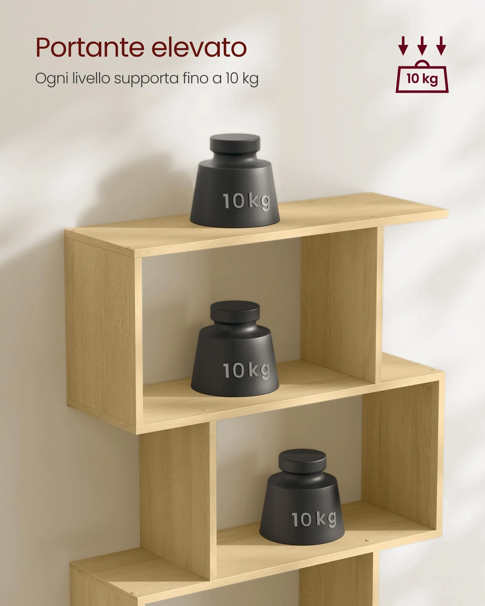 VASAGLE Custos Scaffale a 6 Ripiani, 24 x 70 x 191,6 cm, Rovere Naturale LBC061T70V1 - immagine 5