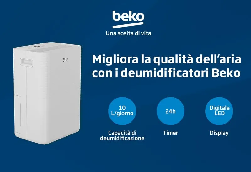 Beko Deumidificatore BDP010, 10L/giorno - immagine 6