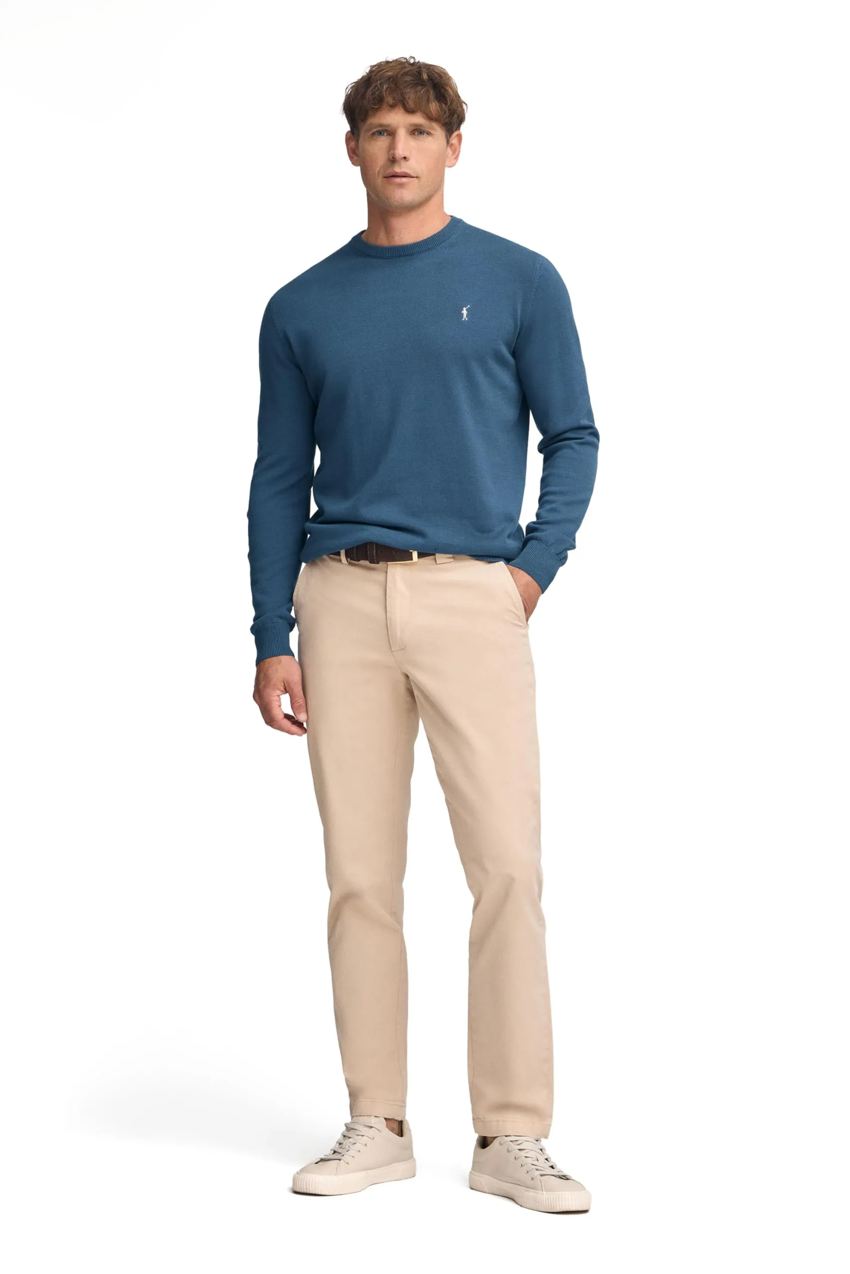 Polo Club Maglione Uomo Basico Blu 100% Cotone con Logo Ricamato - immagine 3
