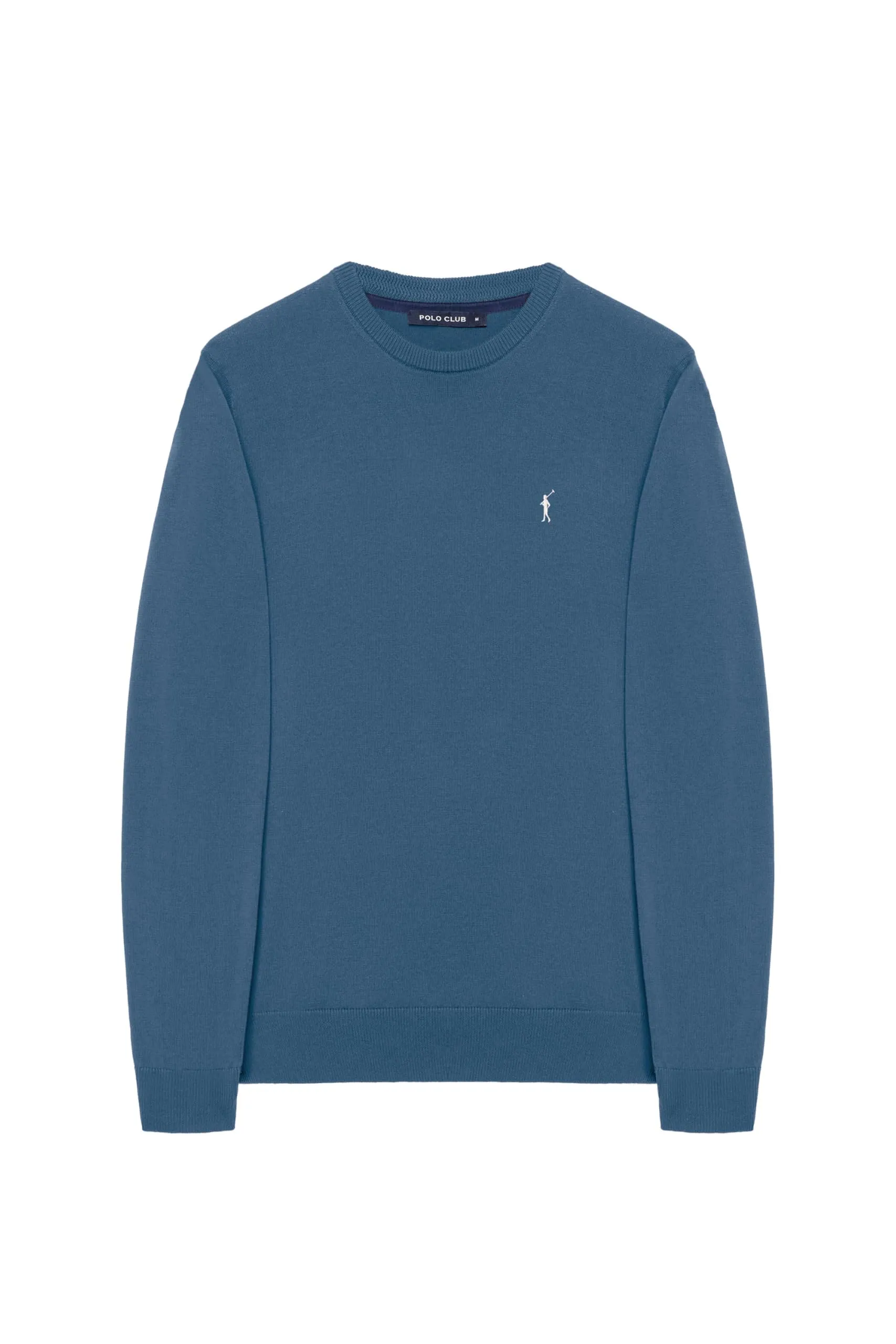 Polo Club Maglione Uomo Basico Blu 100% Cotone con Logo Ricamato - immagine 5