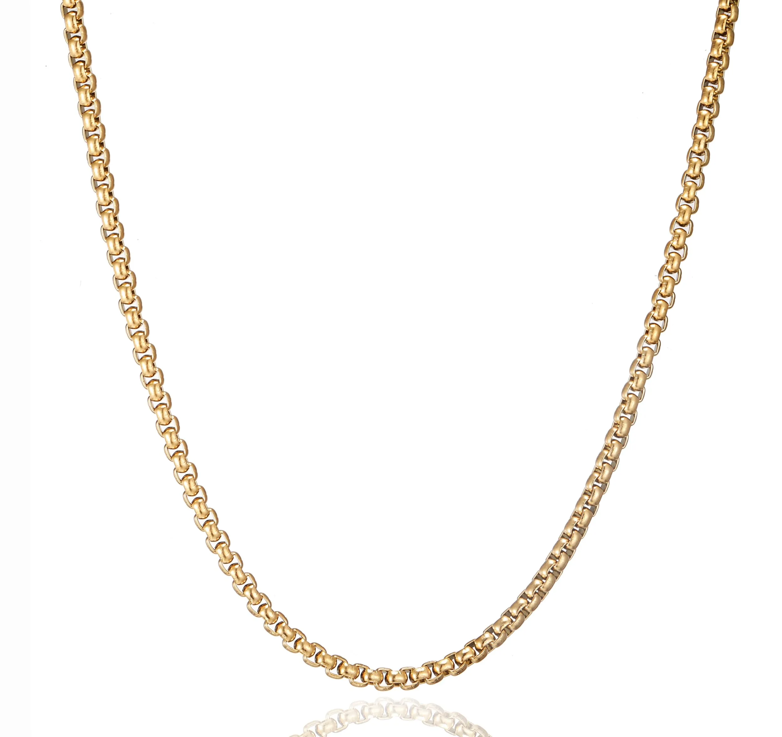AFSTALR Collana a Maglia Veneziana in Acciaio Inossidabile Oro, 4mm, 60cm - immagine 1