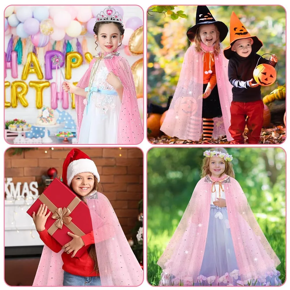 Vicloon Set Mantello da Principessa con Accessori 11 Pezzi, Rosa - immagine 7