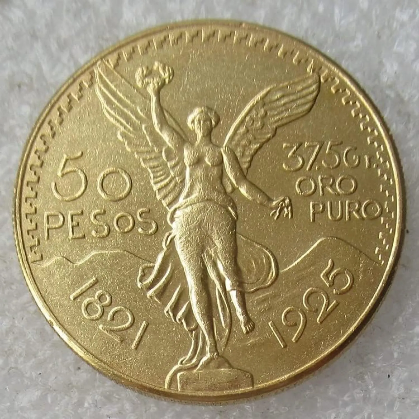 BoodLo Moneta commemorativa placcata in Oro, Copia 50 pesos messicani 1946 - immagine 7